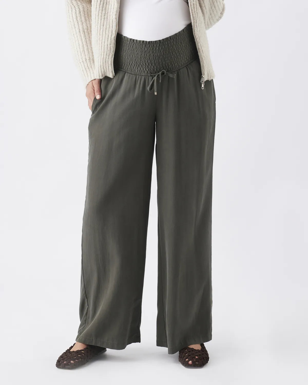 Wide Leg Tencel Pant Olive