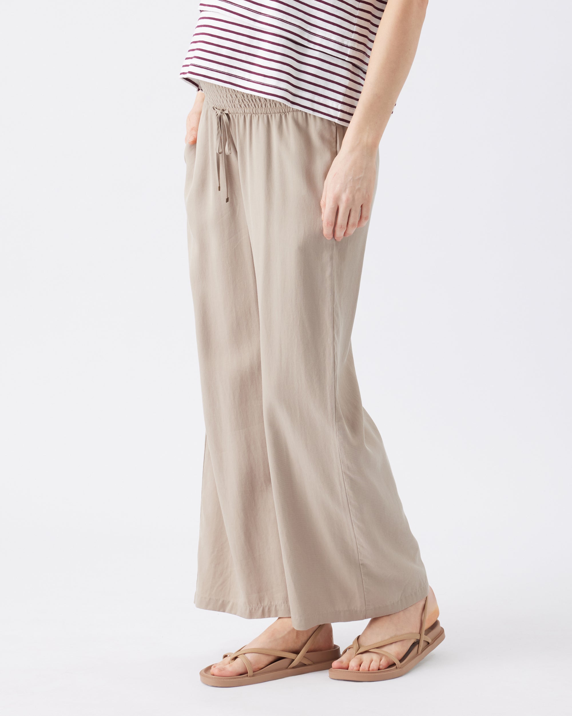 Wide Leg Tencel Pant Taupe