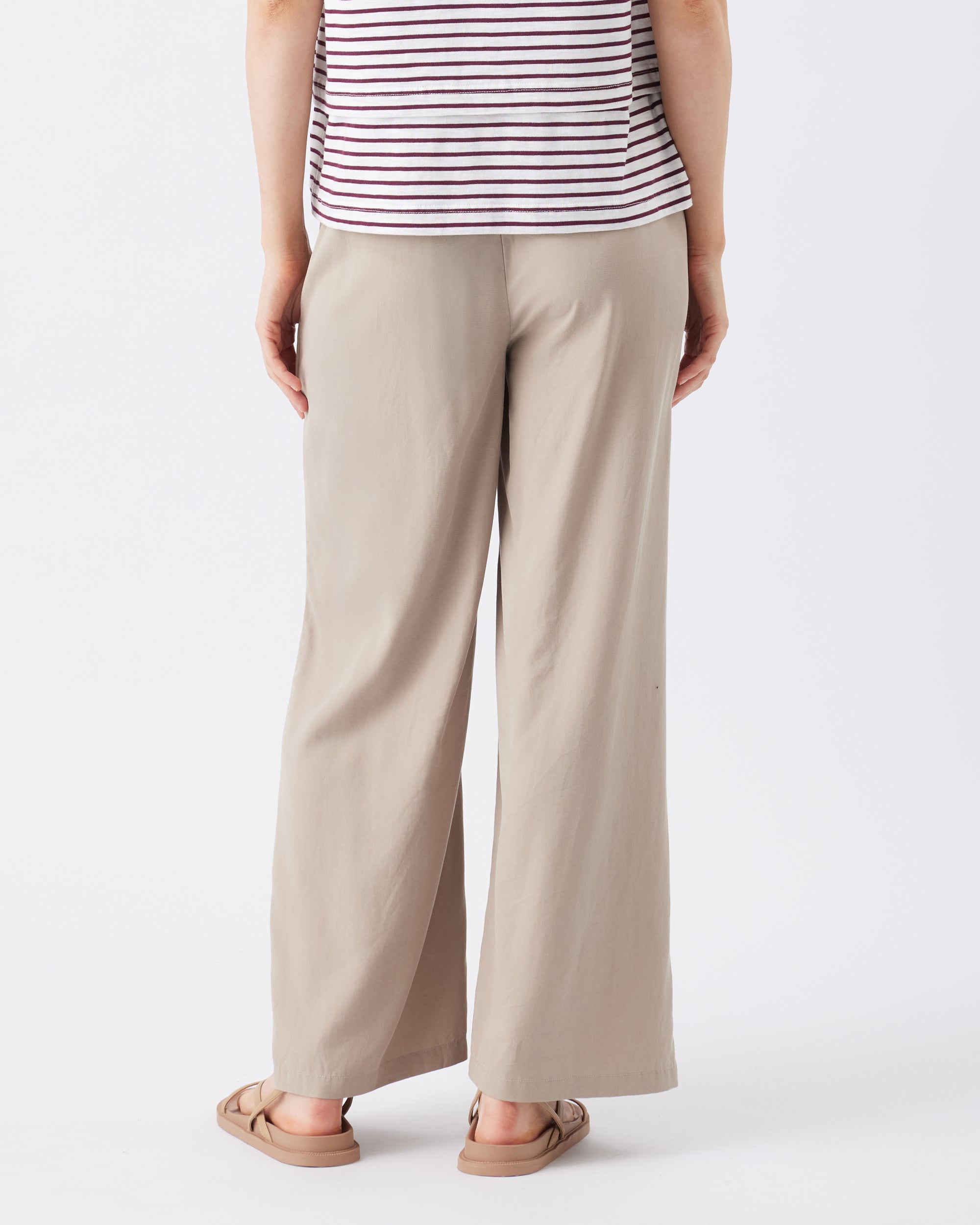 Wide Leg Tencel Pant Taupe