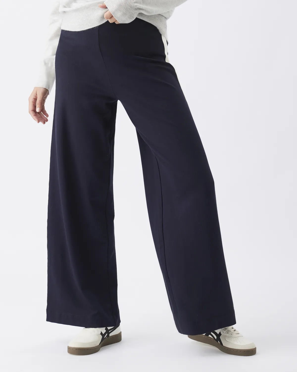 Ari Wide Leg Pant Midnight / White