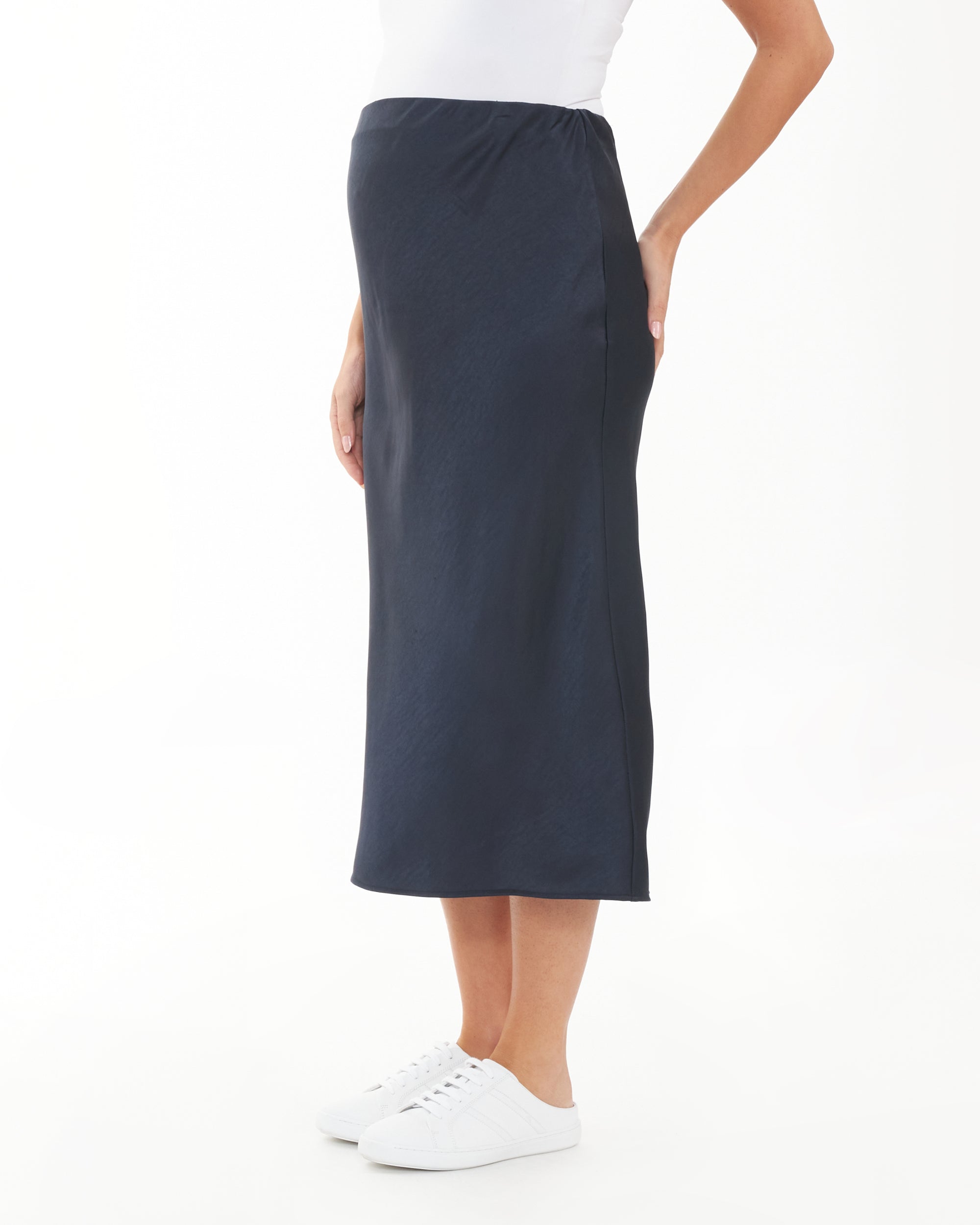 Lexie Satin Skirt Navy