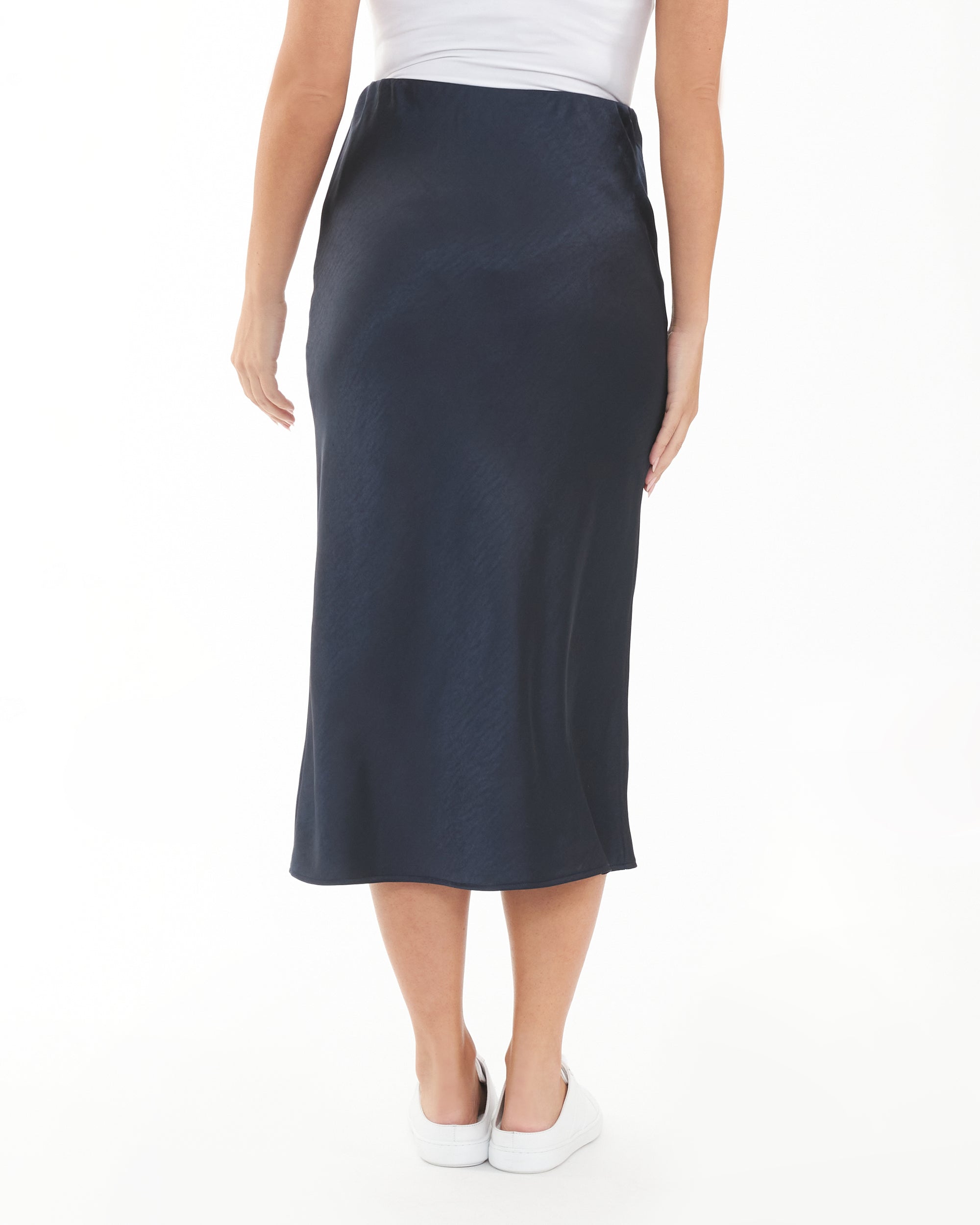 Lexie Satin Skirt Navy