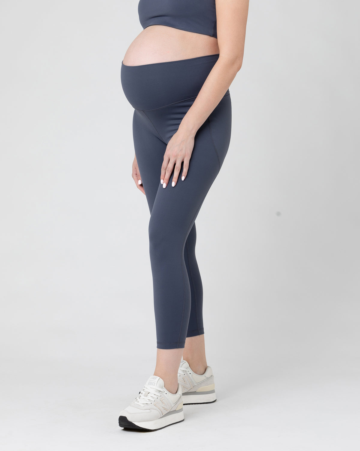 Tempo Crop Legging Blue Steel