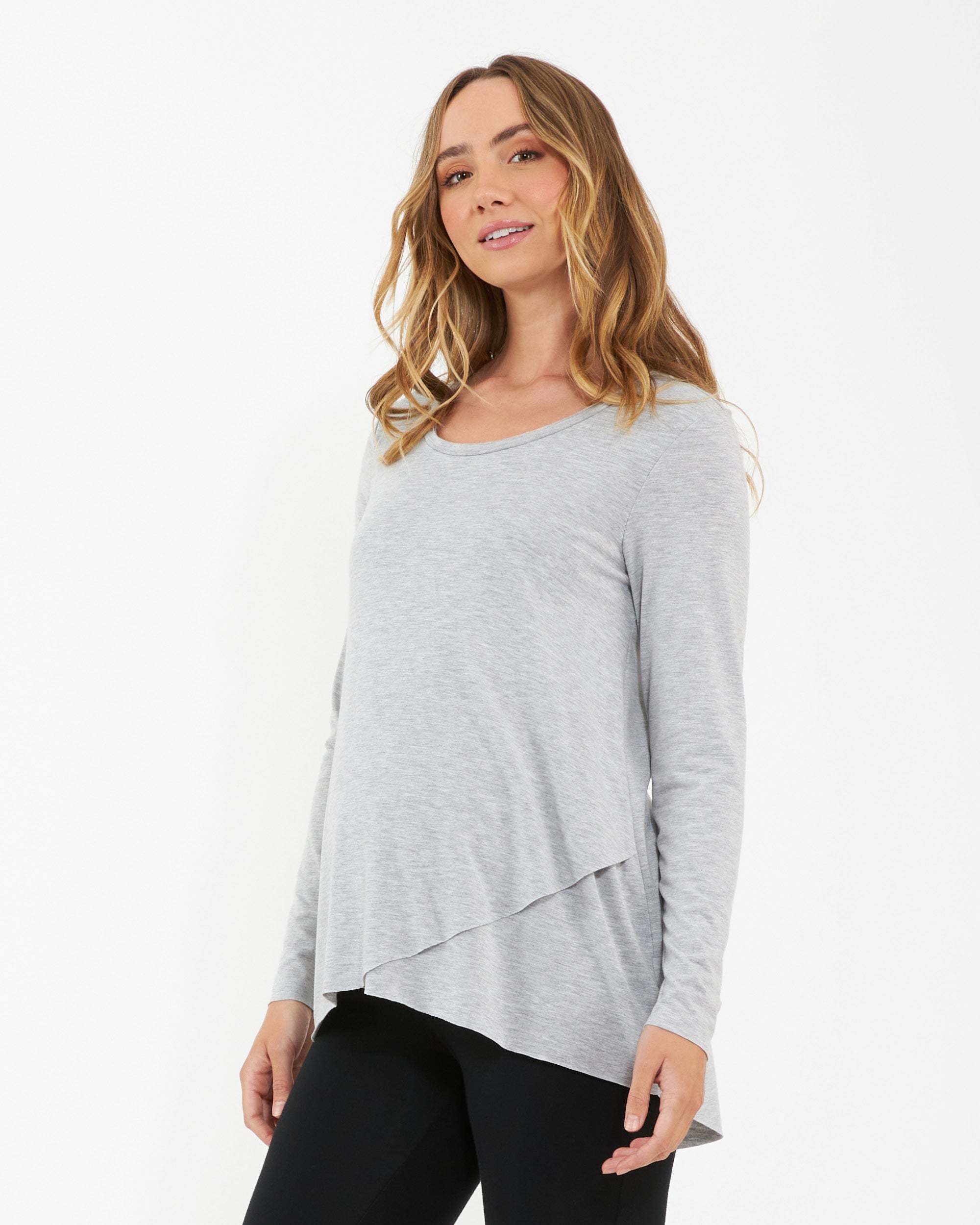 Raw Edge Nursing Top Silver Marle