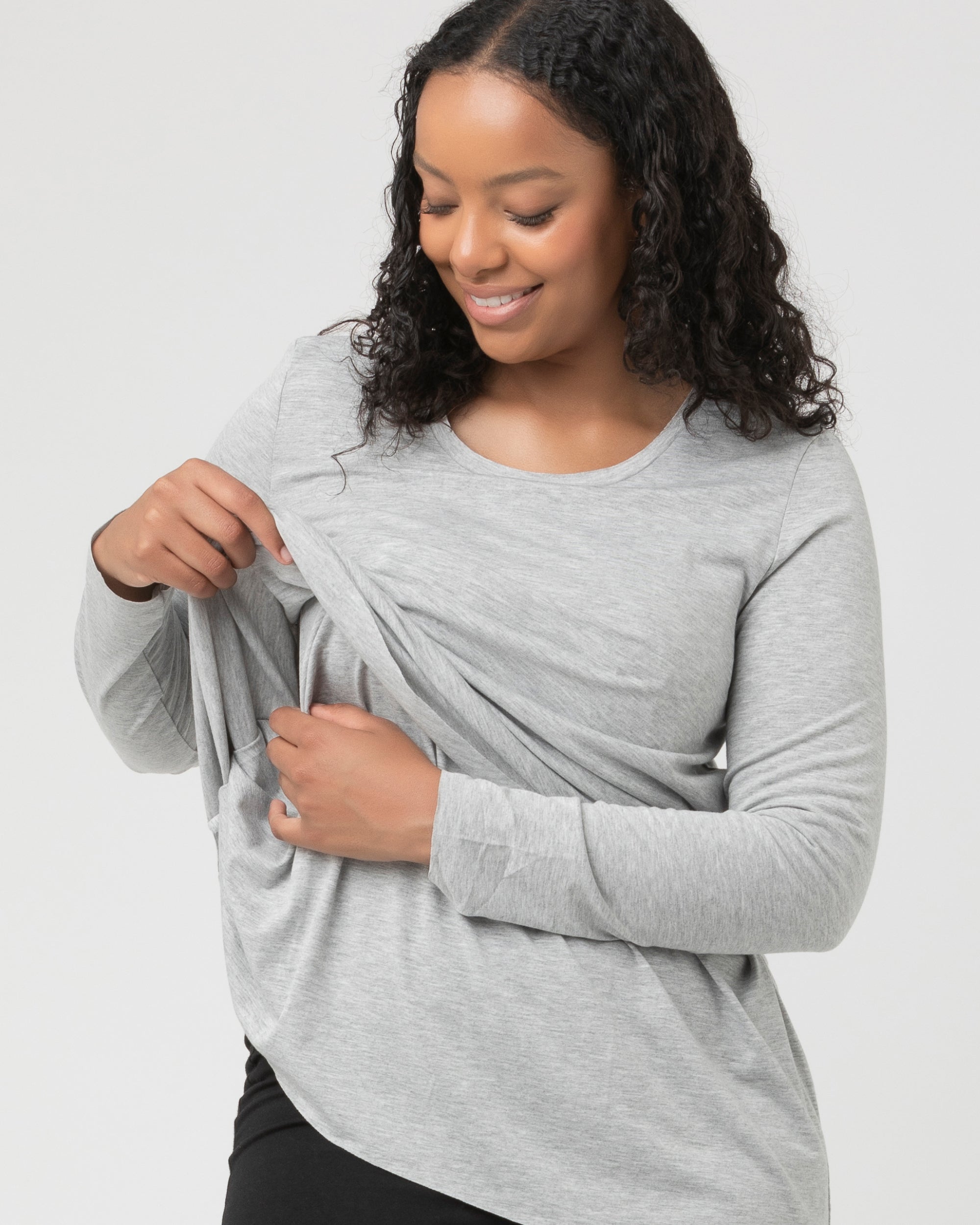Raw Edge Nursing Top Silver Marle