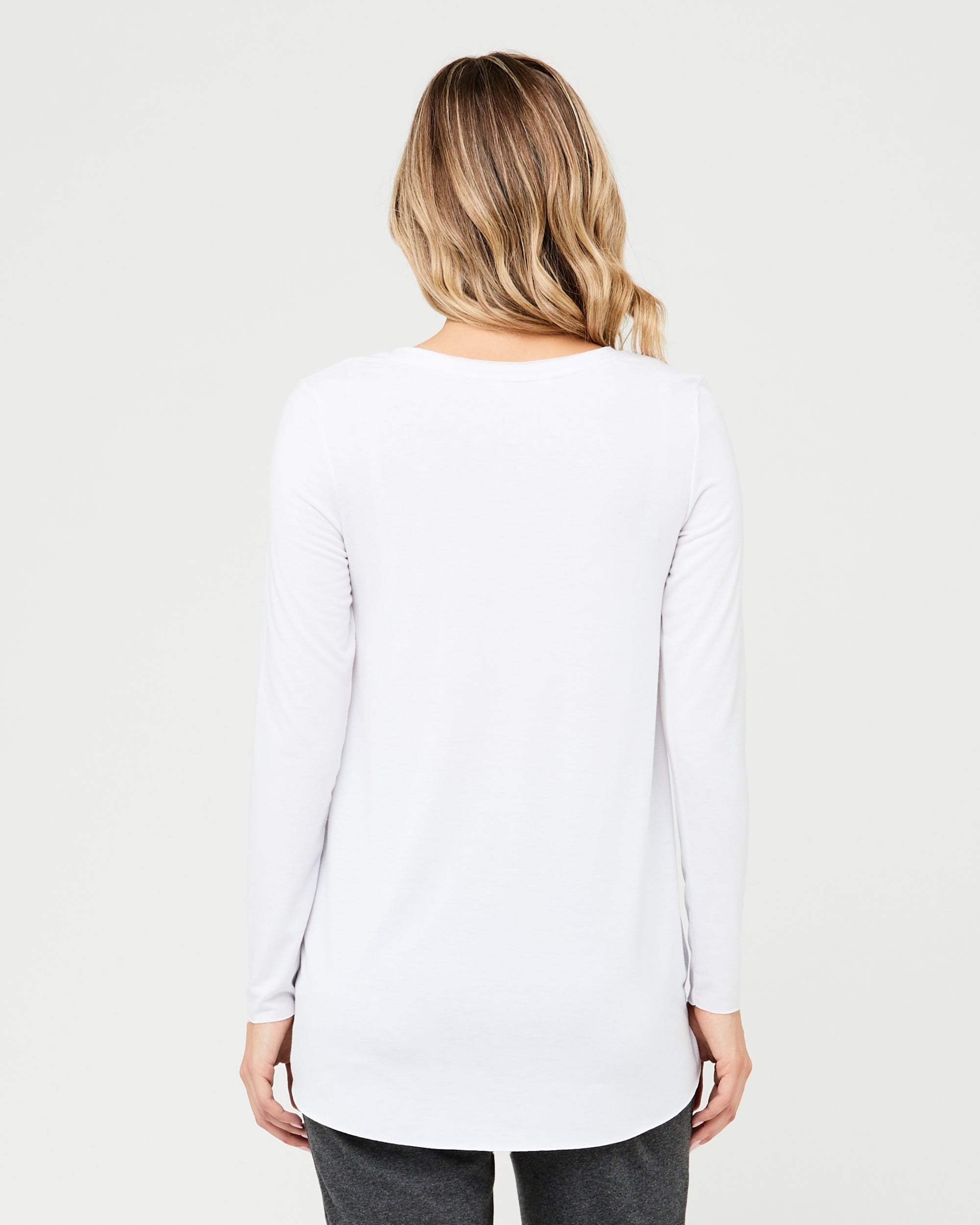 Raw Edge Nursing Top White