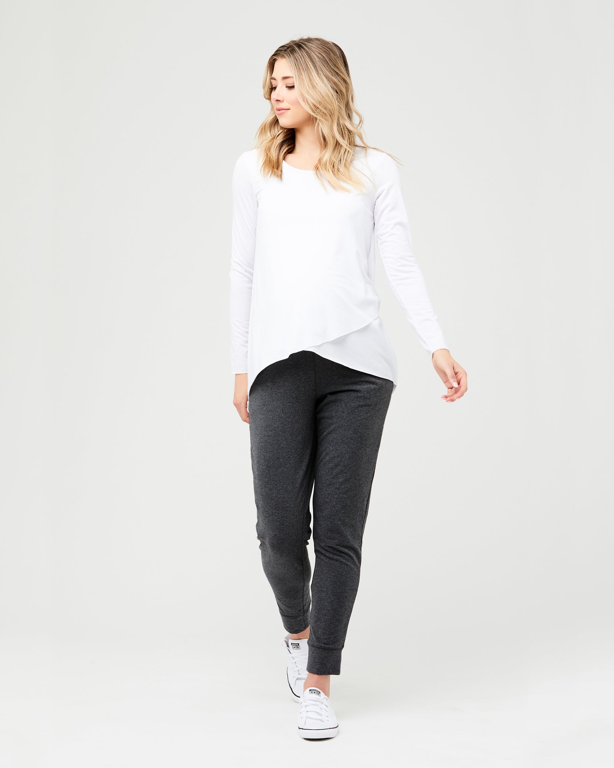 Raw Edge Nursing Top White