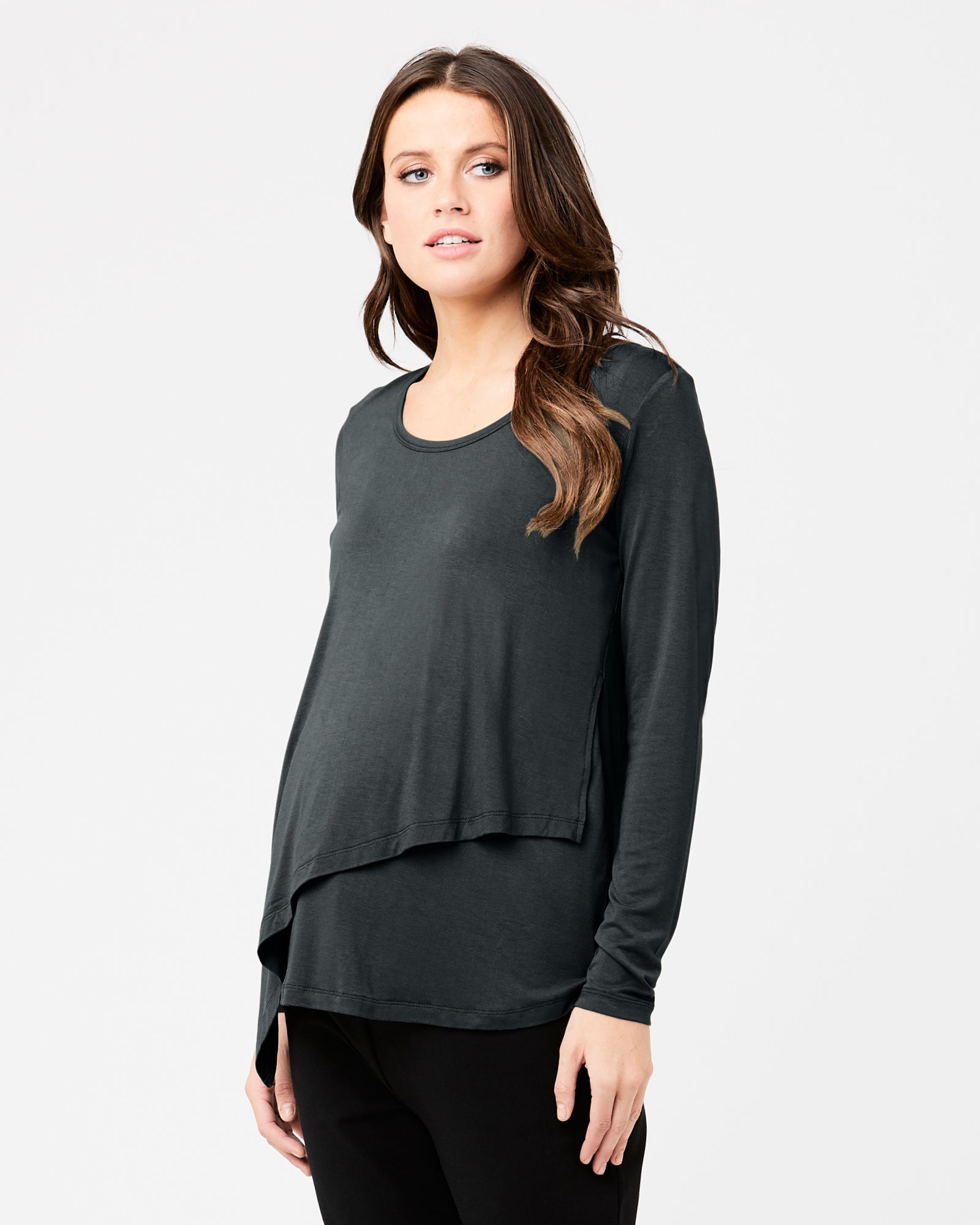 Long Sleeve Lara Nursing Tee Gravel