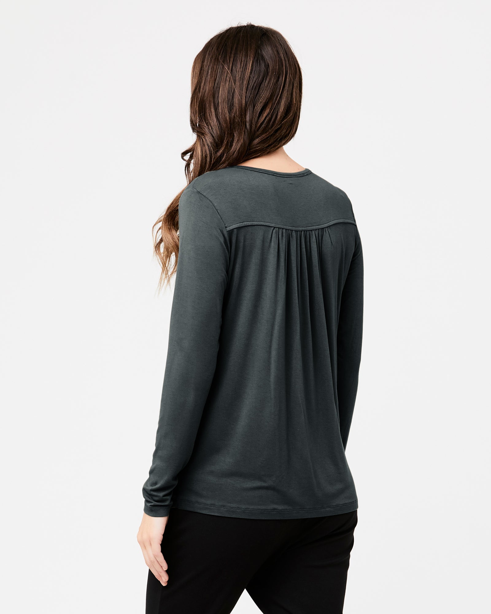 Long Sleeve Lara Nursing Tee Gravel