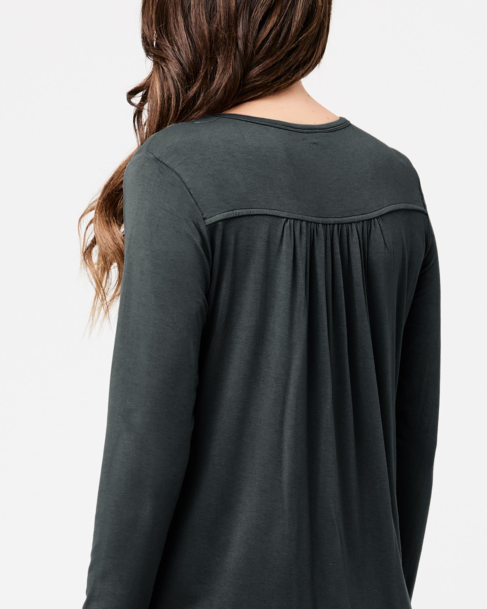 Long Sleeve Lara Nursing Tee Gravel