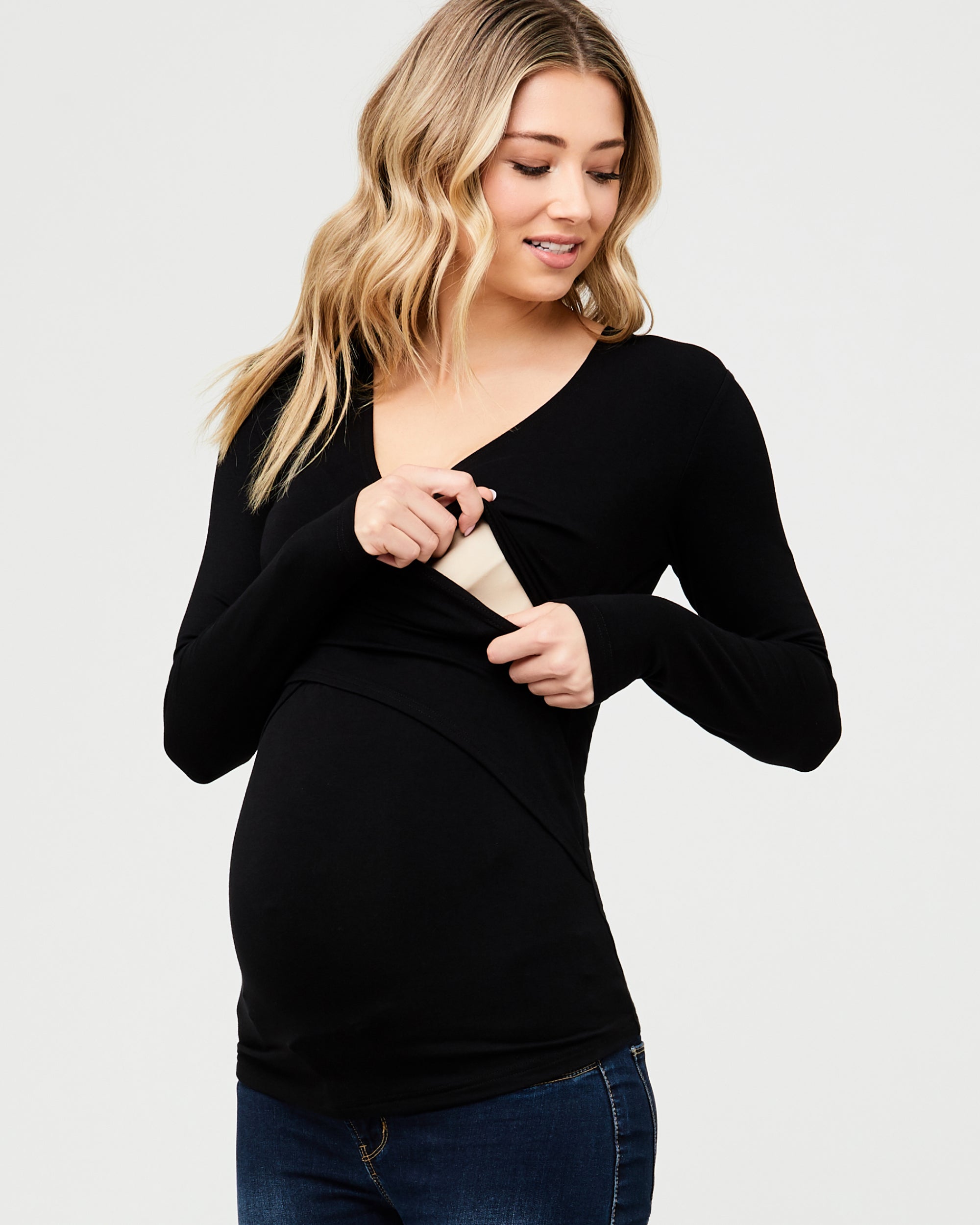 Embrace Long Sleeve Nursing Top Black