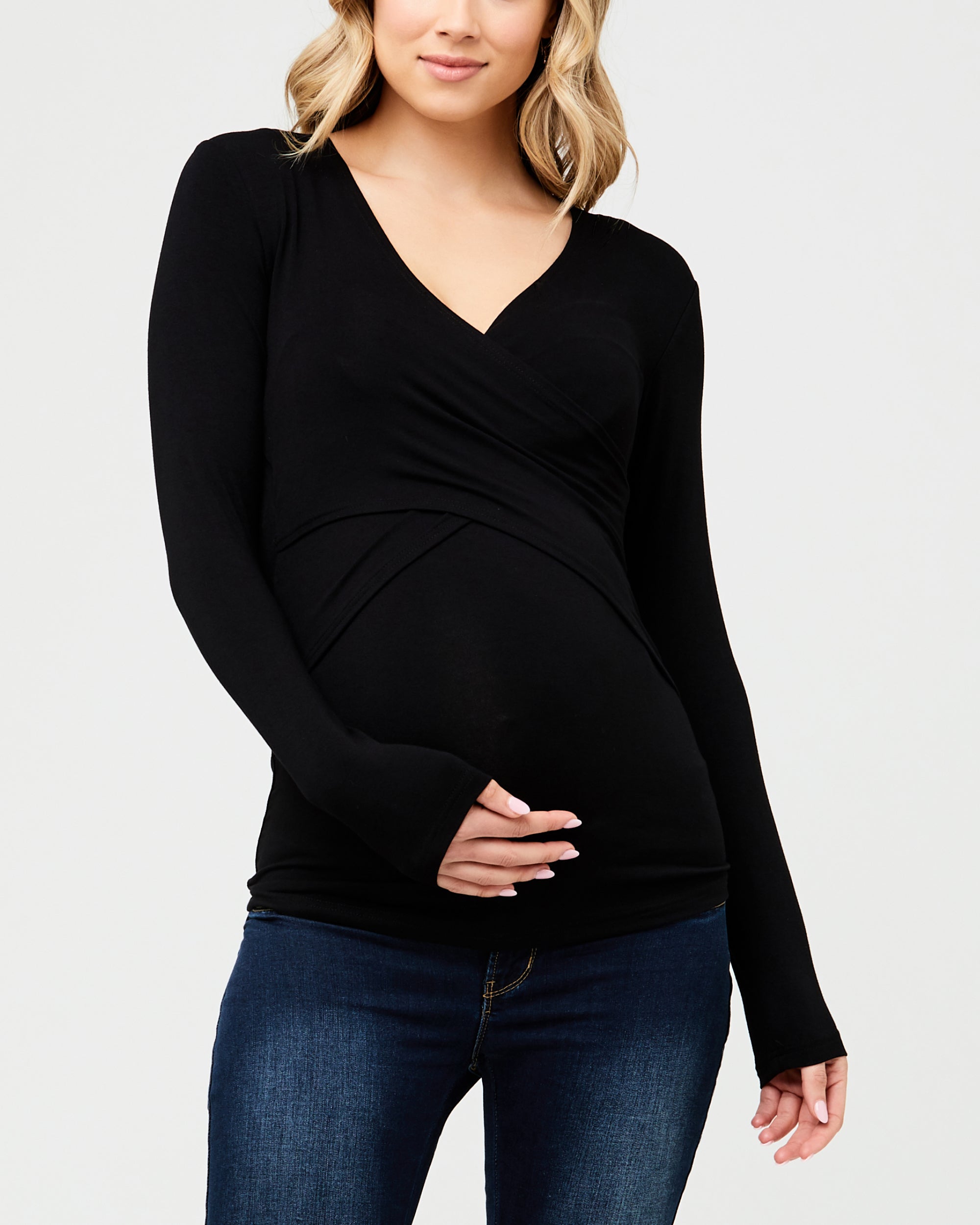 Embrace Long Sleeve Nursing Top Black