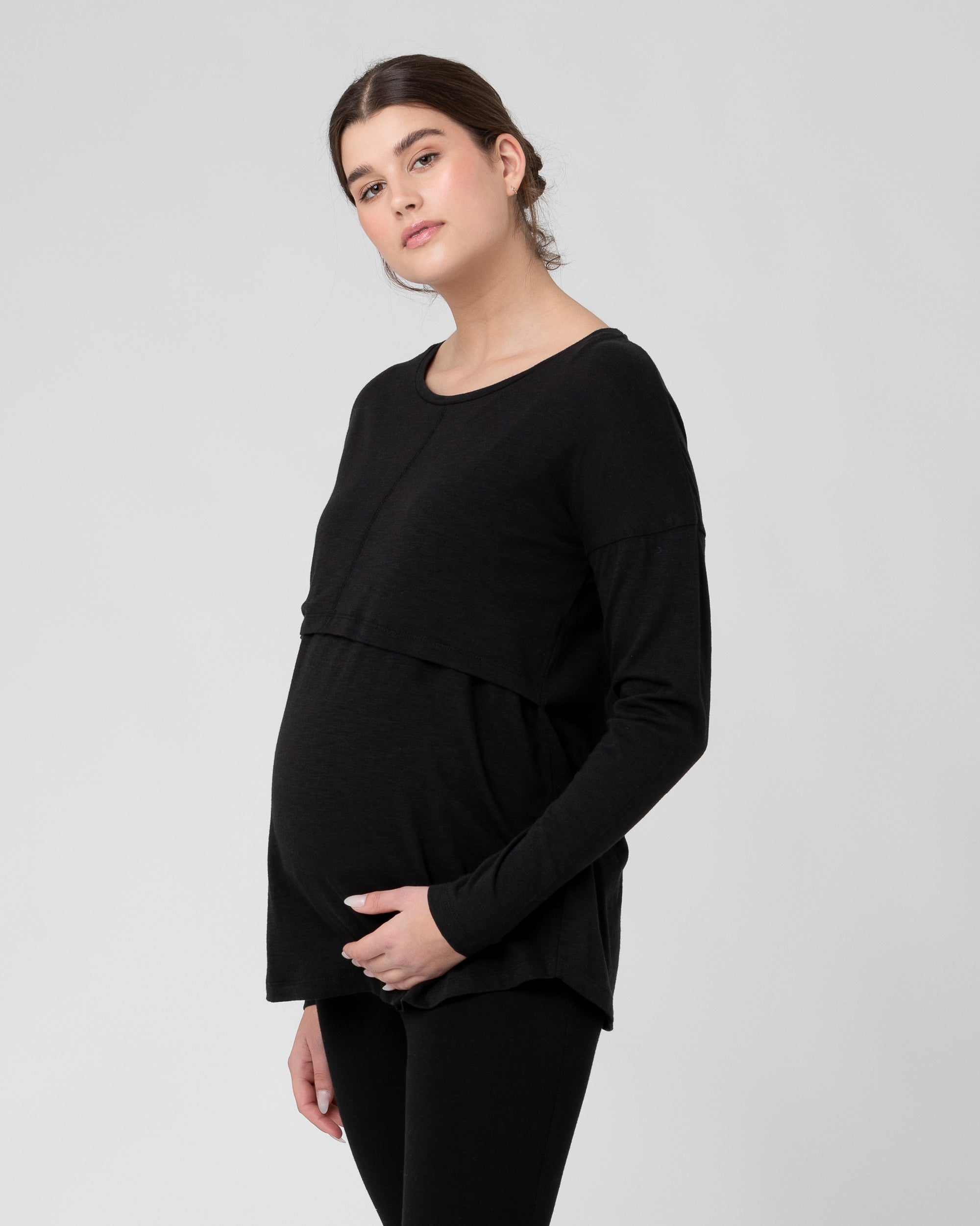Richie Long Sleeve Nursing Tee Black