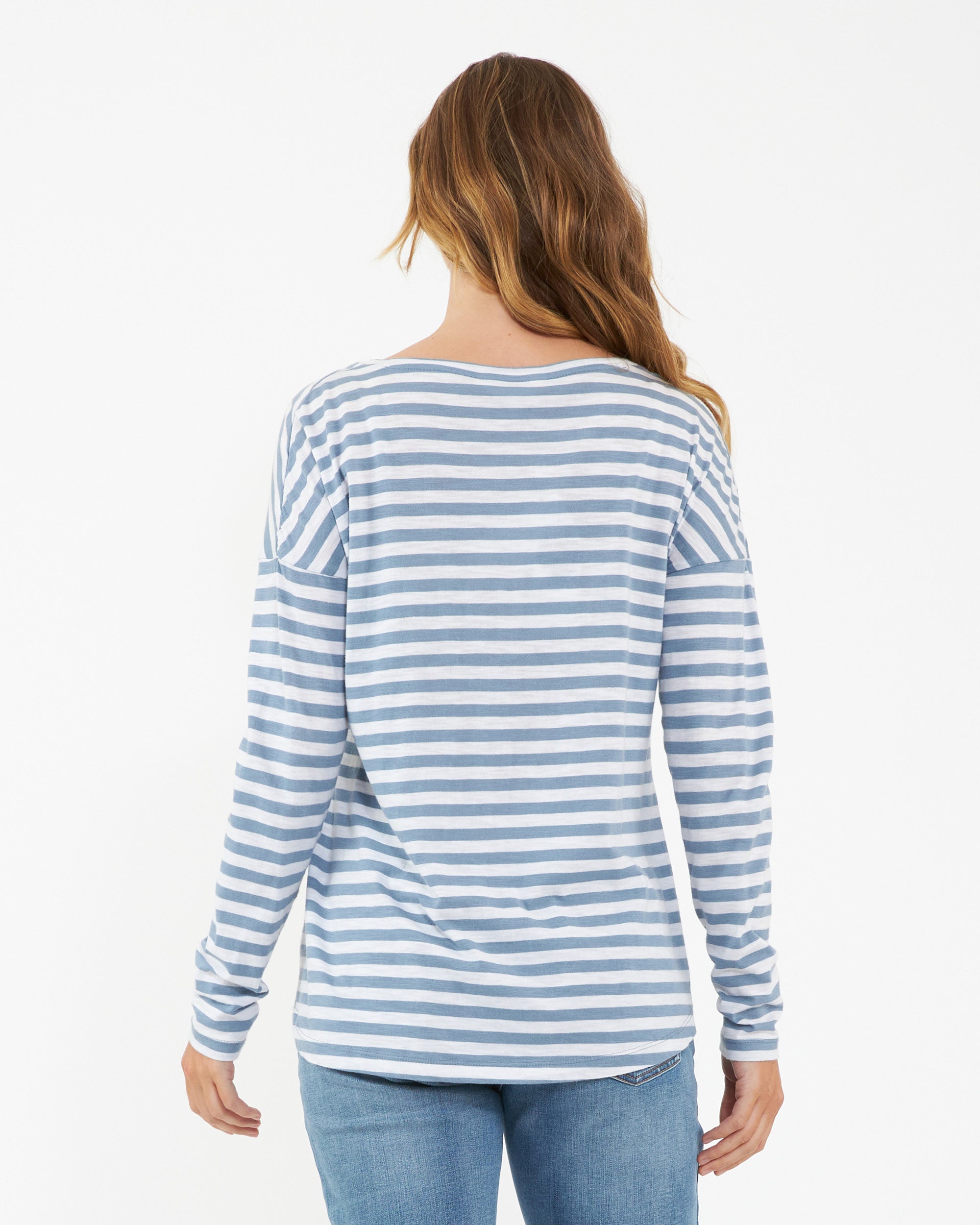 Lionel Long Sleeve Nursing Tee Petrol / White