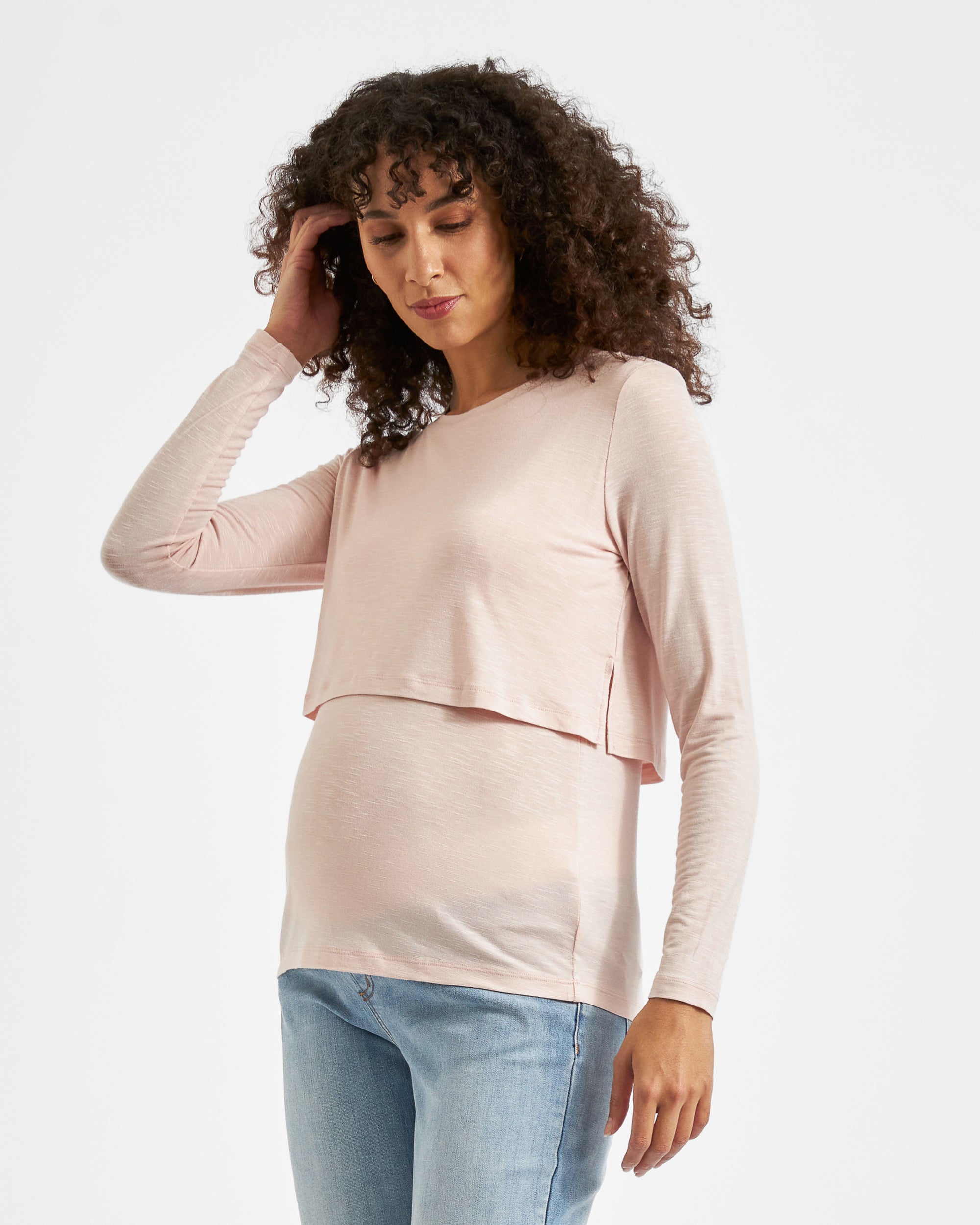 Leah Nursing Top Pink Sand
