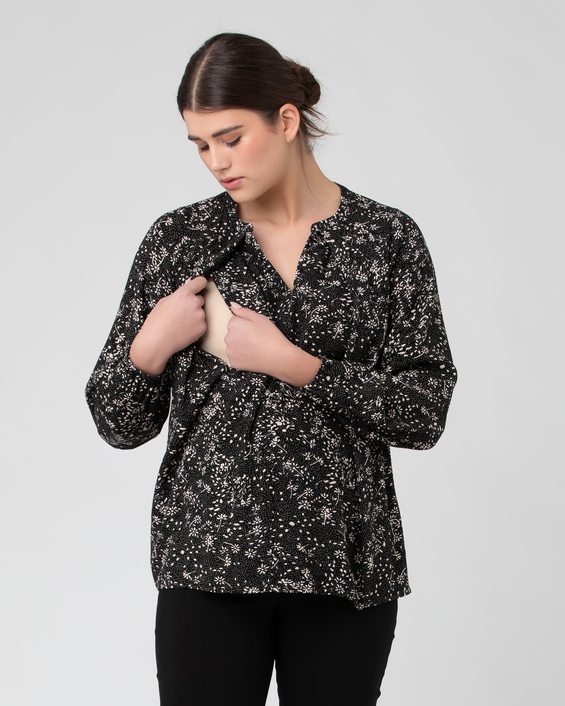 Trixie Nursing Blouse Black / Natural