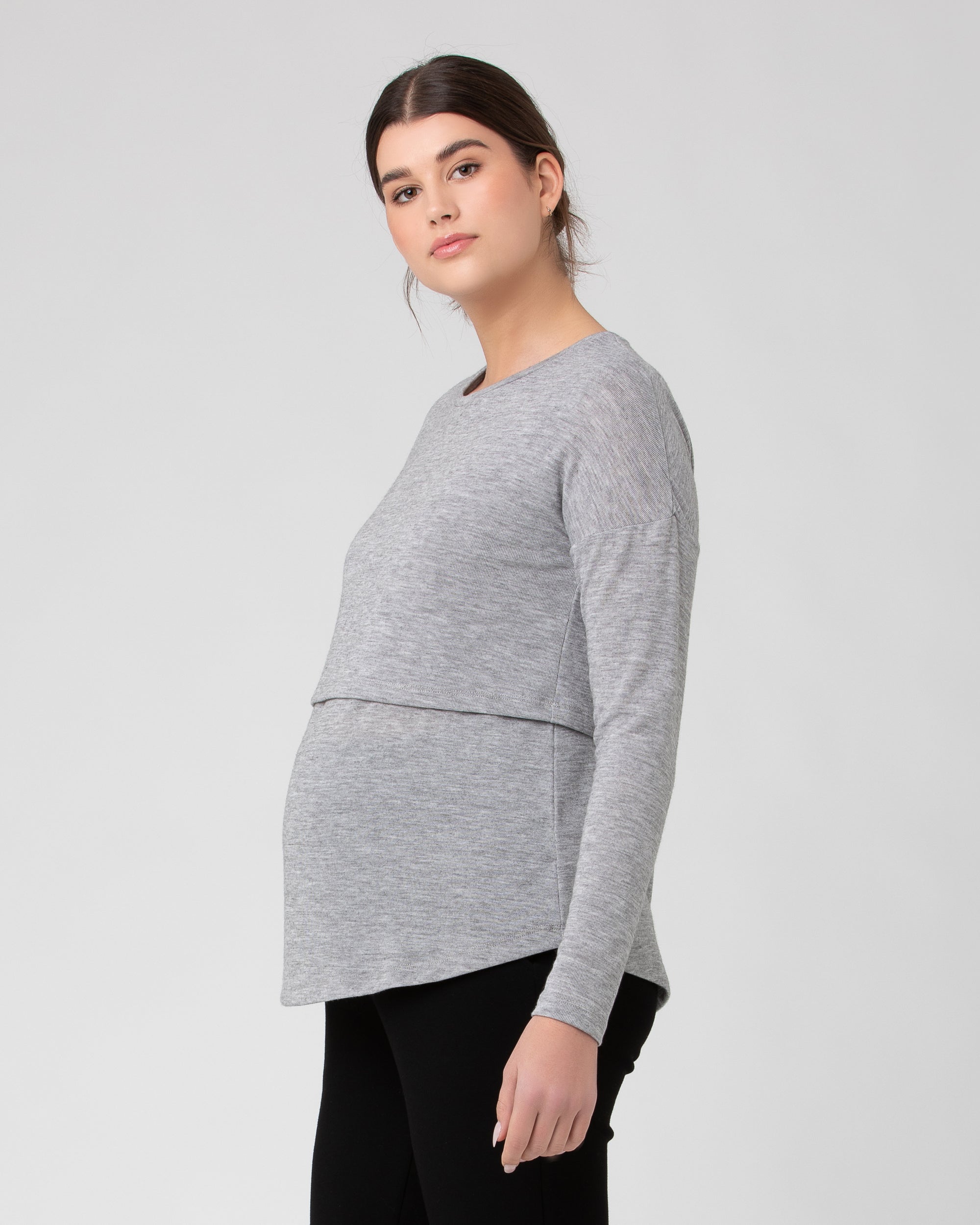 Nora Lift Up Nursing Top  Silver Marle