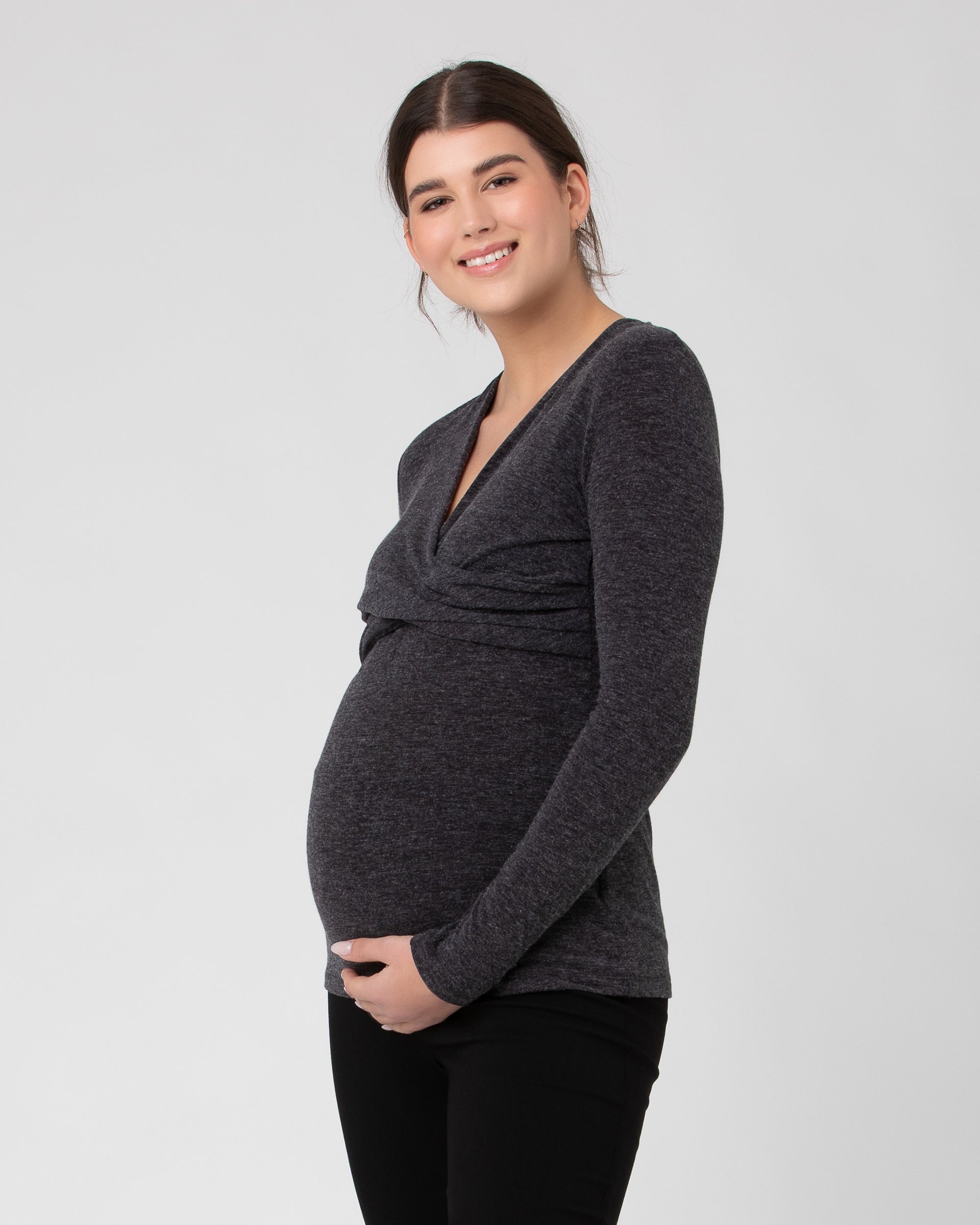 Zara Nursing Top Dark Charcoal