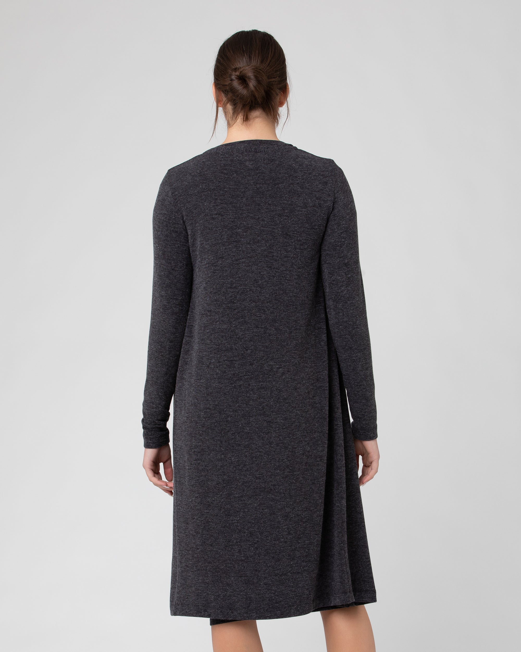 Nina Longline Cardigan Dark Charcoal