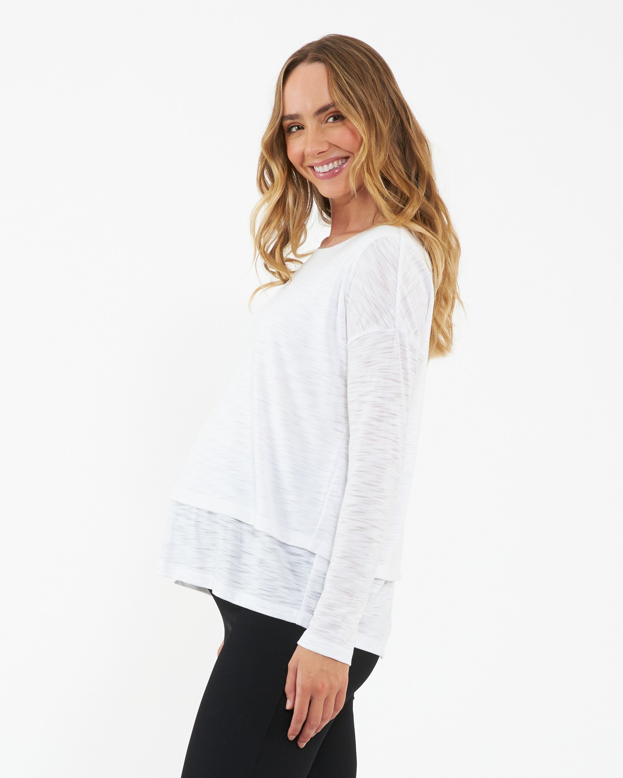 Jazmin Long Sleeve Nursing Top White