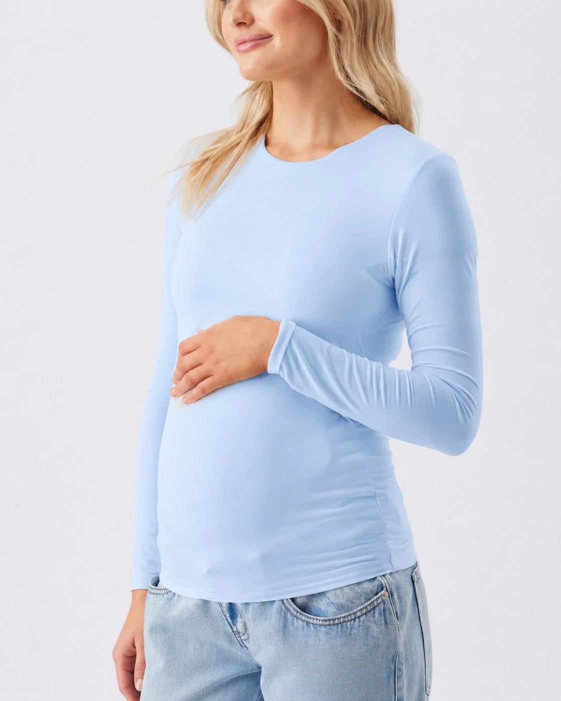 Luxe Knit Nursing Top Baby Blue