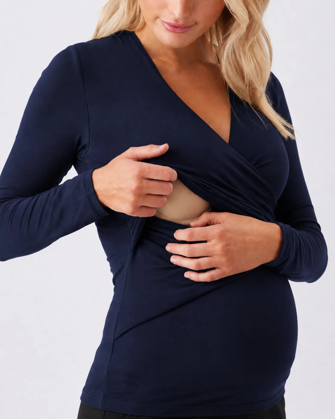 Luxe Knit Embrace Nursing Top Navy