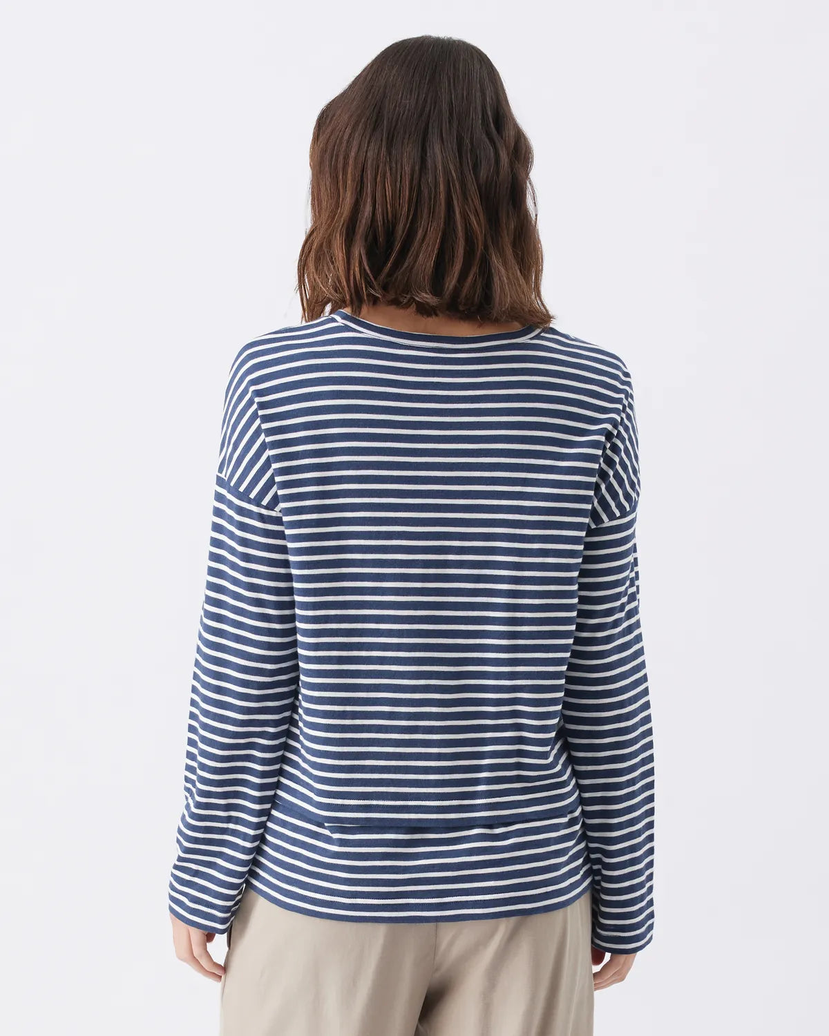 Claudette Long Sleeve Nursing Top Ink / White