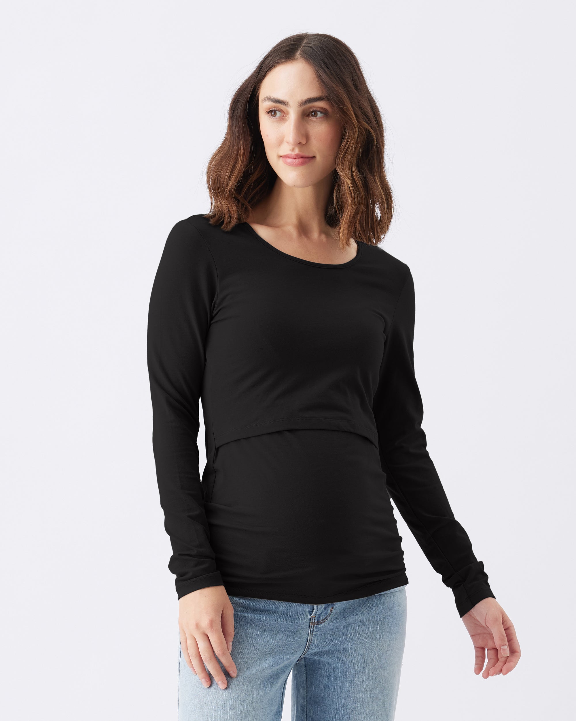 Organic Cotton Nursing Top Black