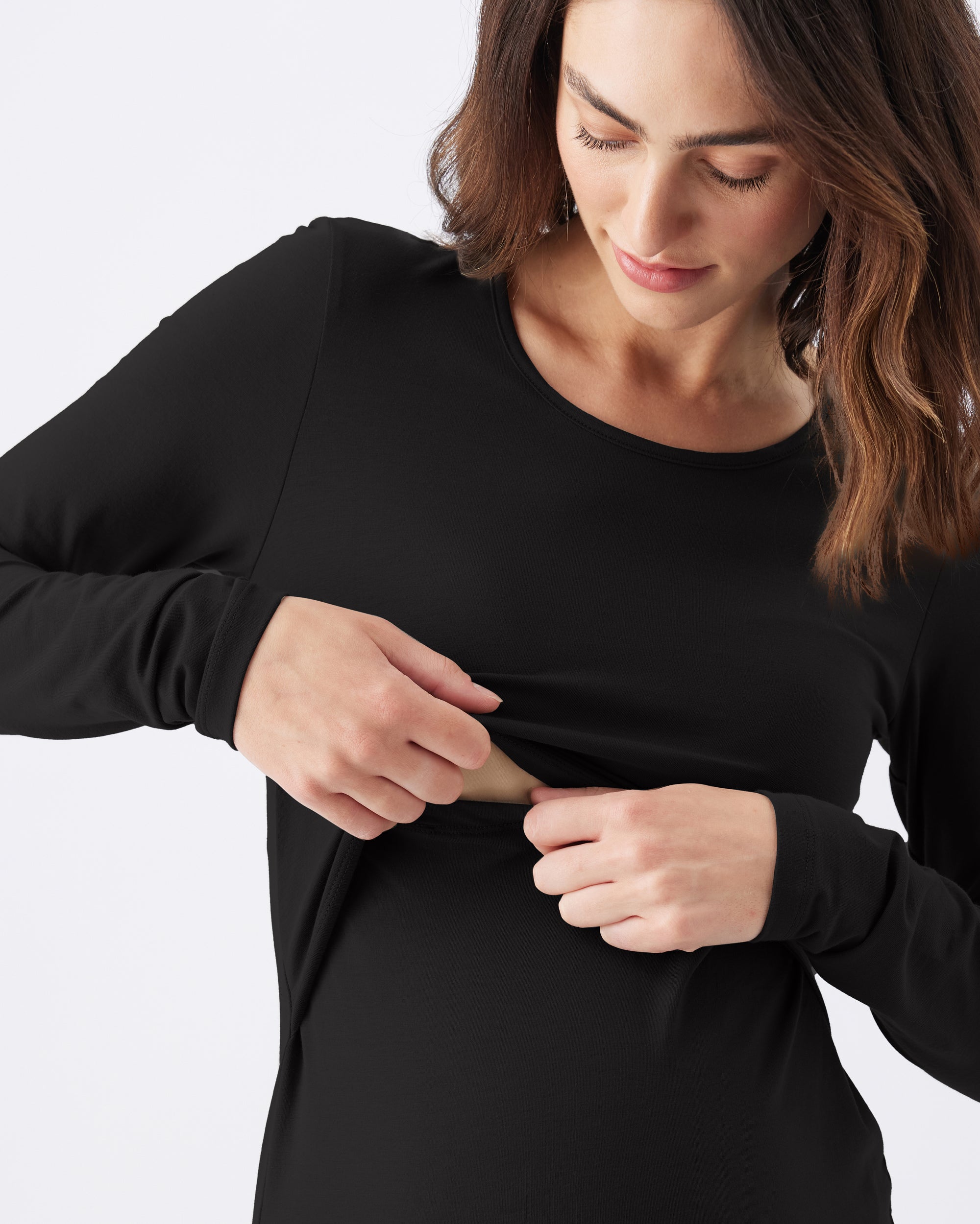 Organic Cotton Nursing Top Black