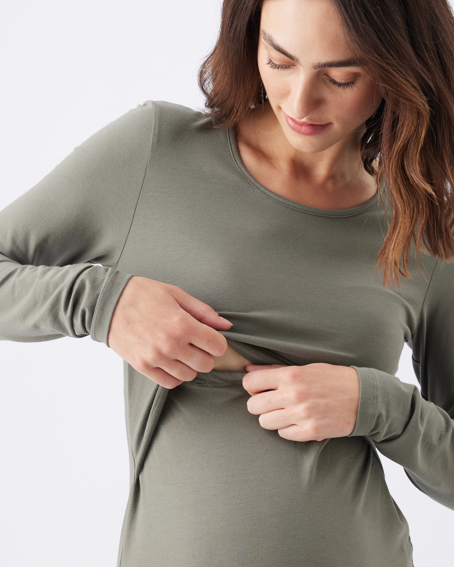 Organic Cotton Nursing Top Moss