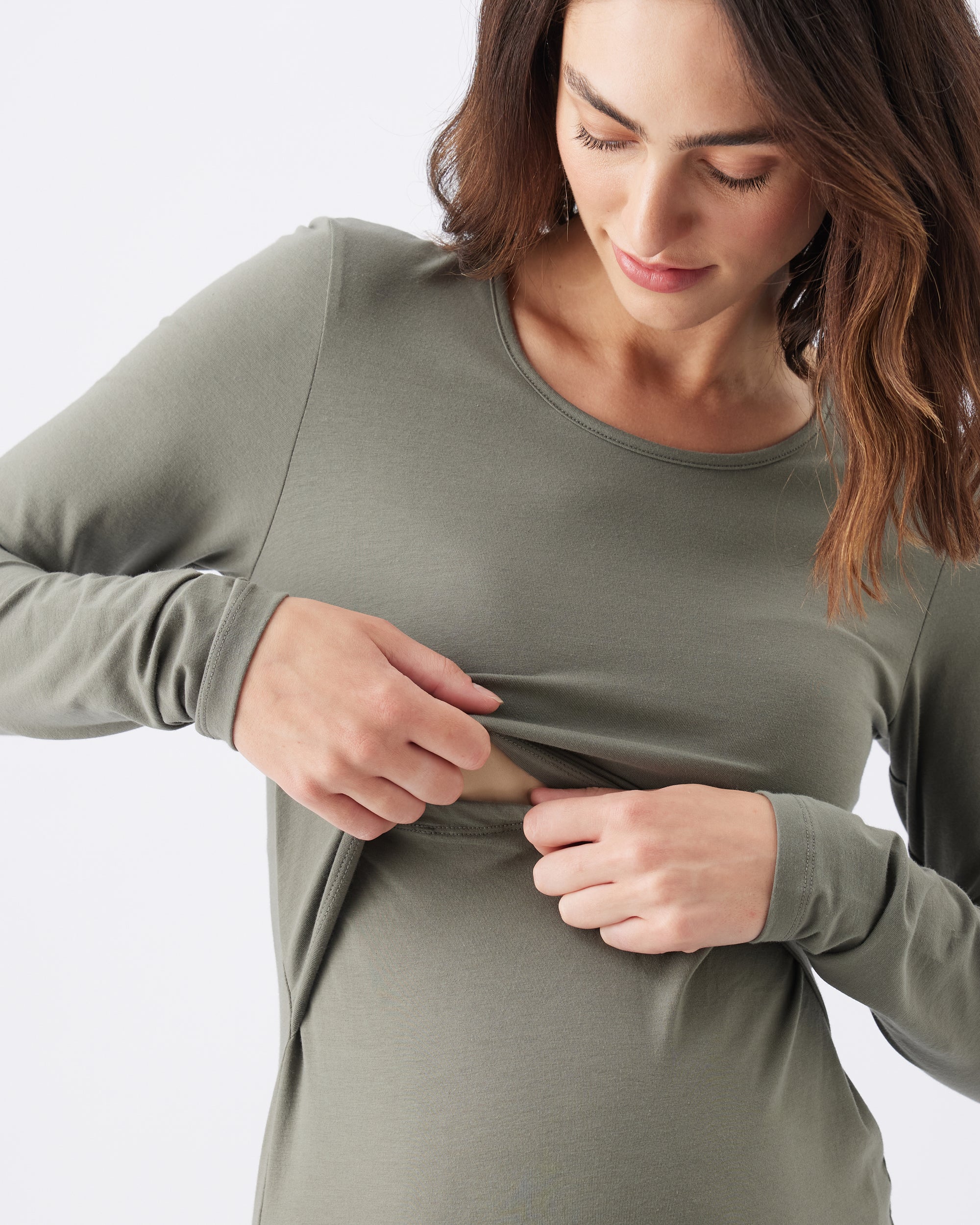Organic Cotton Nursing Top Moss