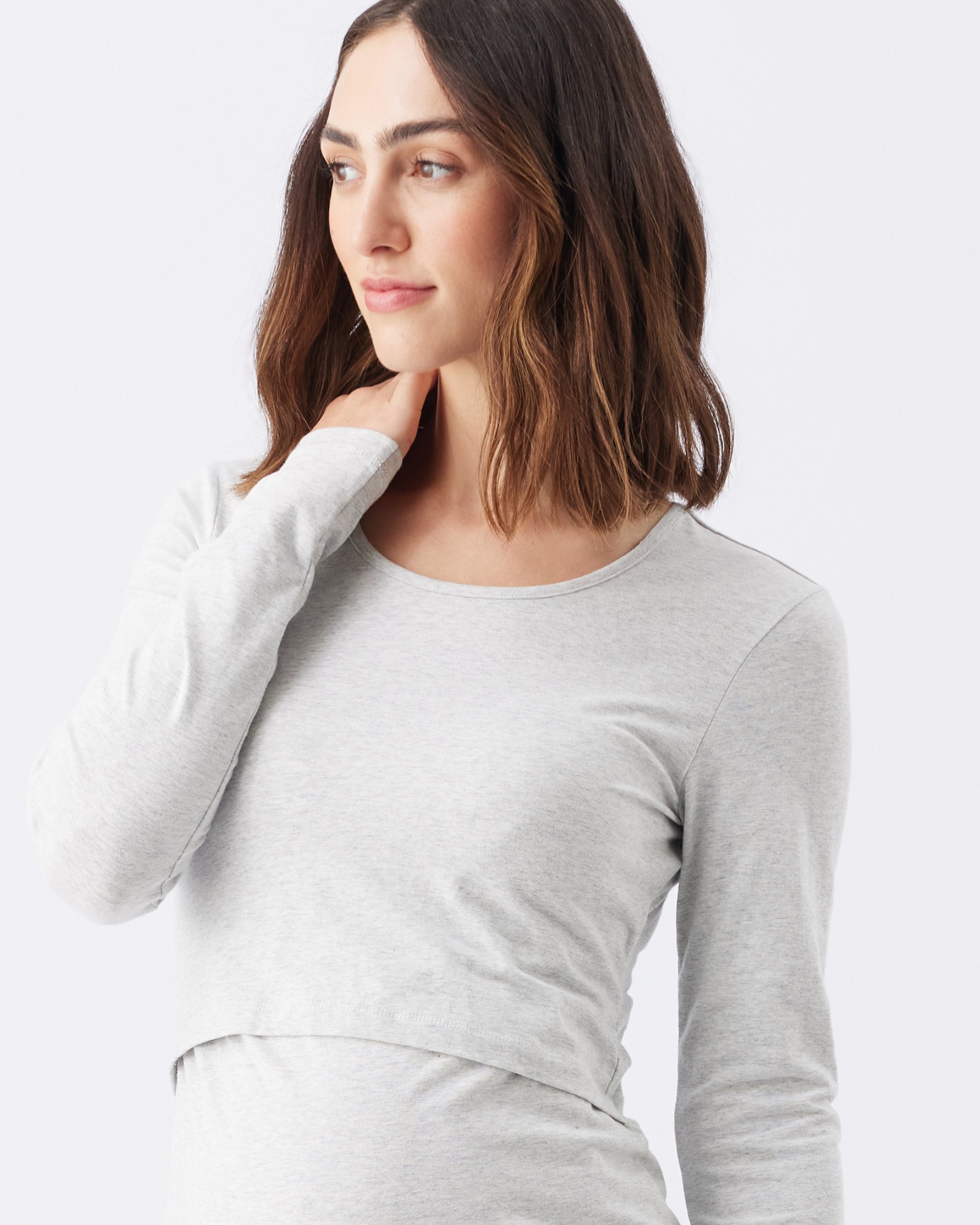 Organic Cotton Nursing Top Silver Marle