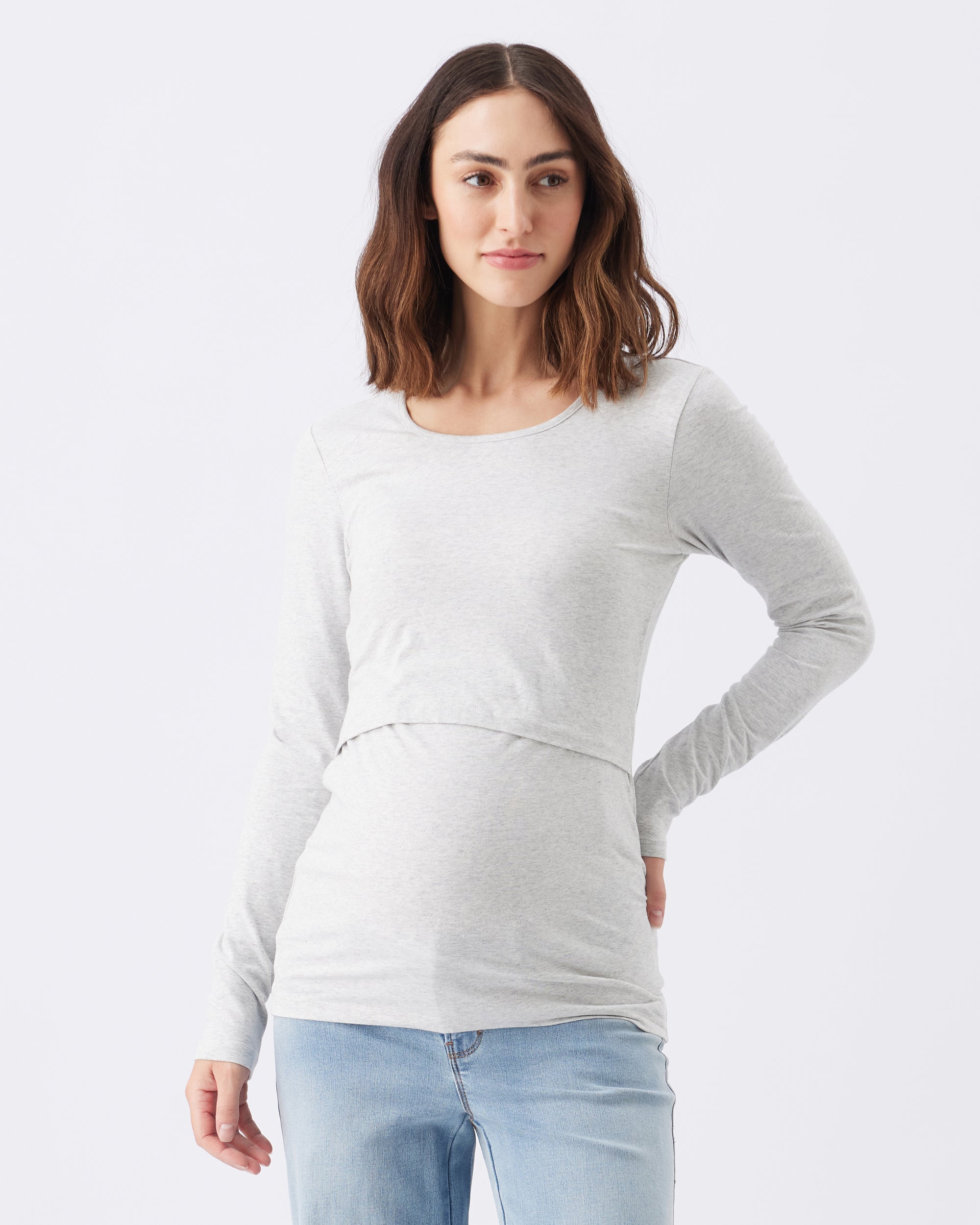 Organic Cotton Nursing Top Silver Marle