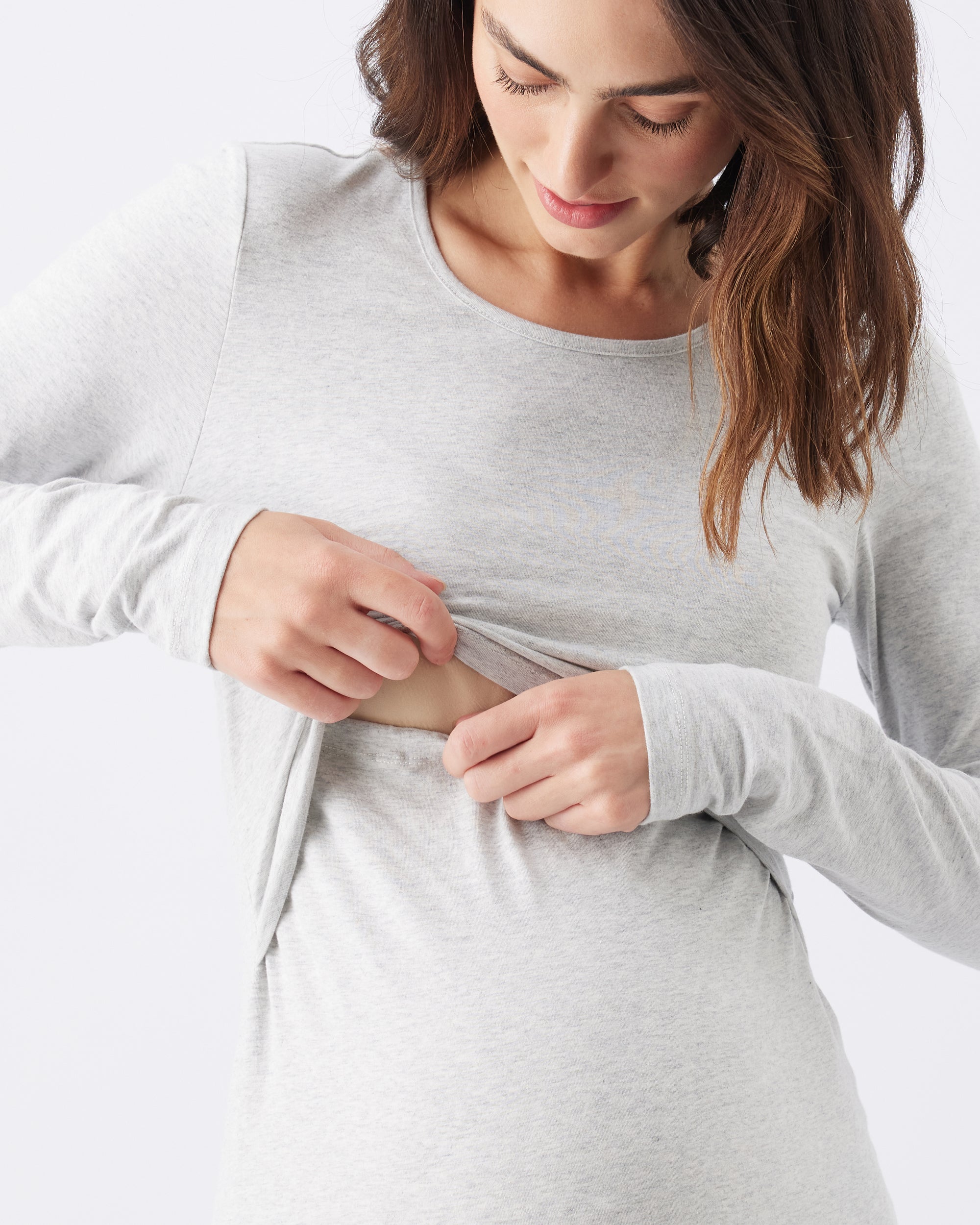 Organic Cotton Nursing Top Silver Marle