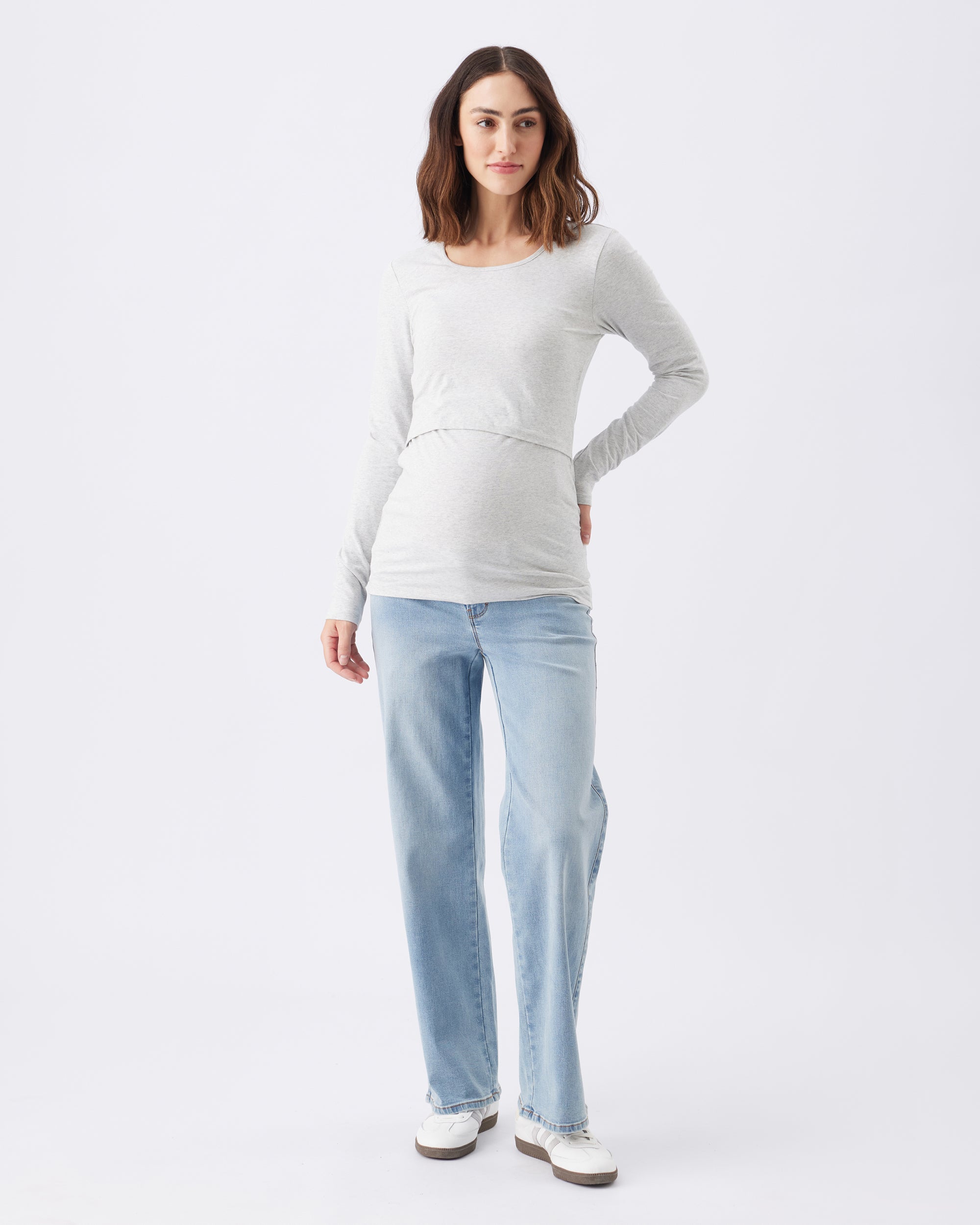 Organic Cotton Nursing Top Silver Marle