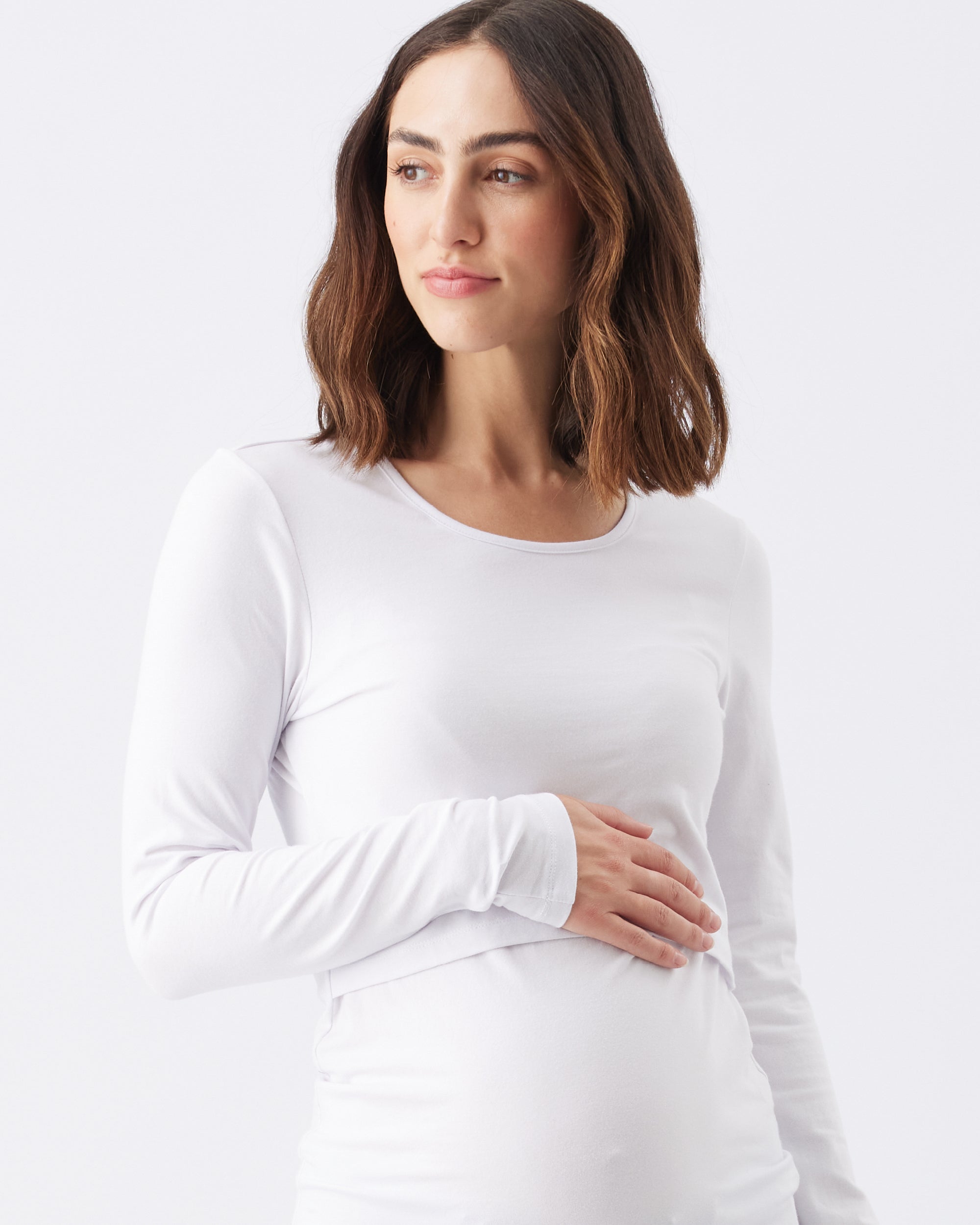 Organic Cotton Nursing Top White