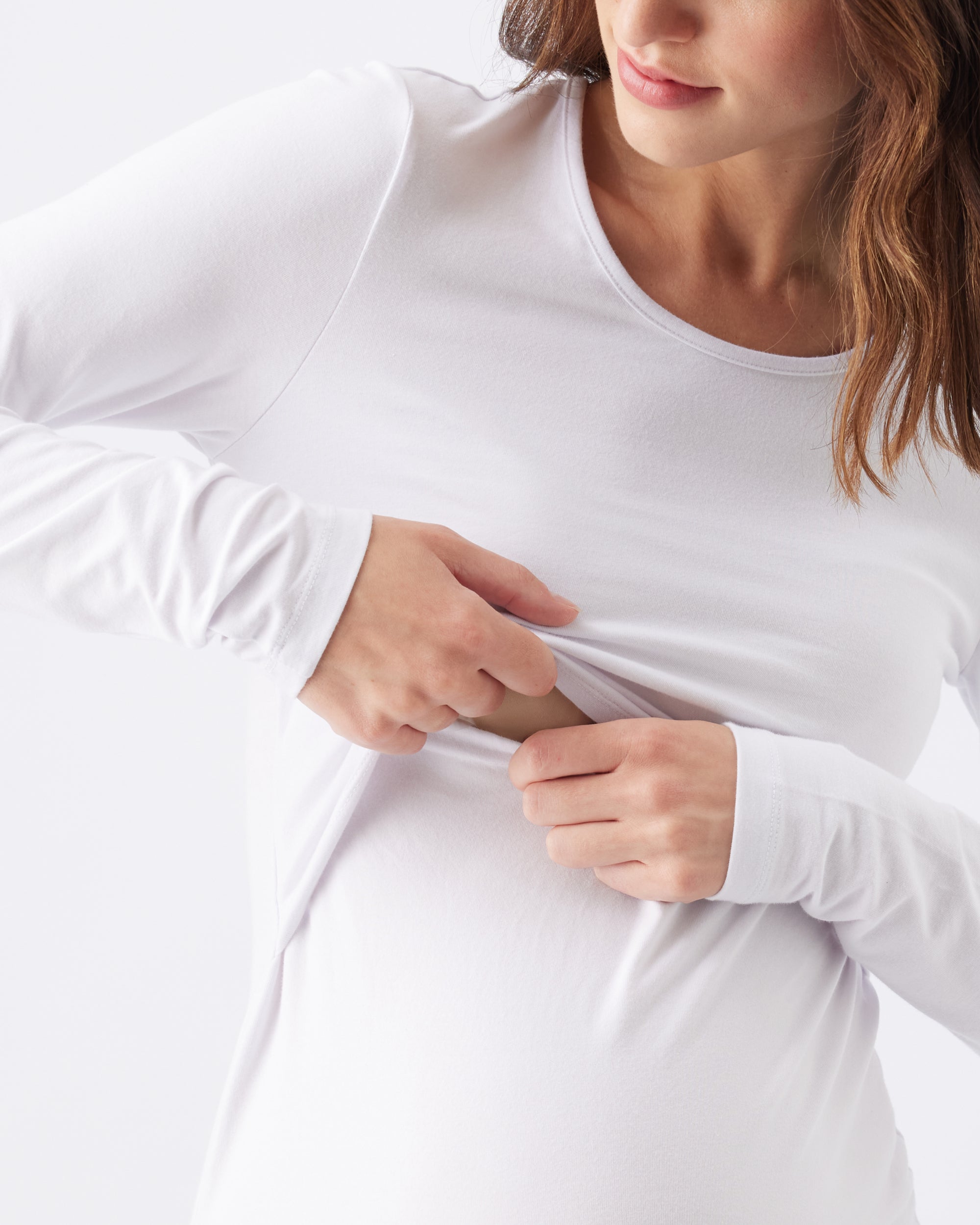 Organic Cotton Nursing Top White