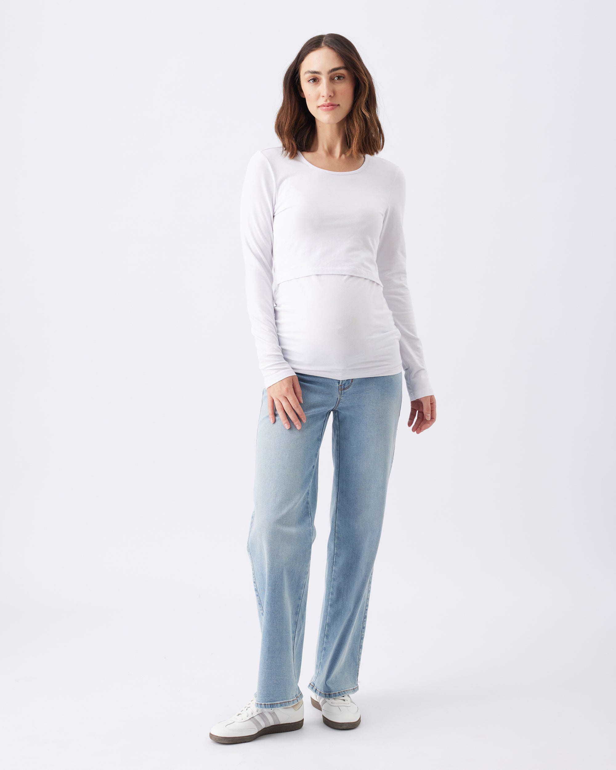 Organic Cotton Nursing Top White