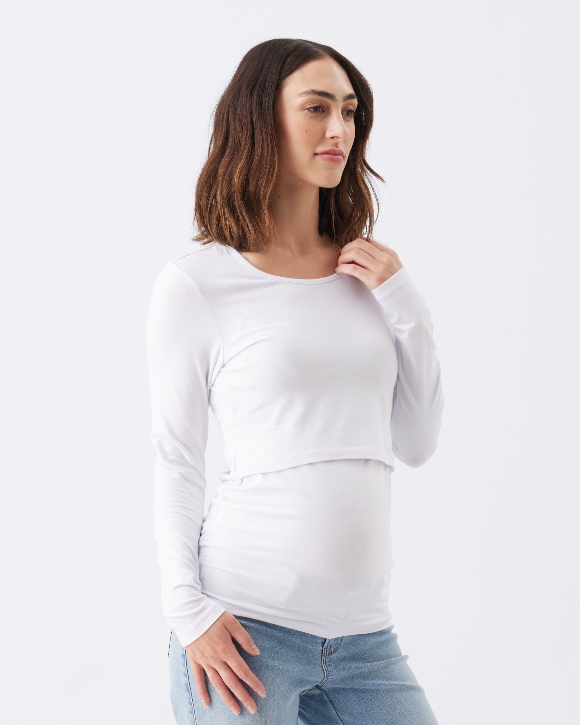 Organic Cotton Nursing Top White