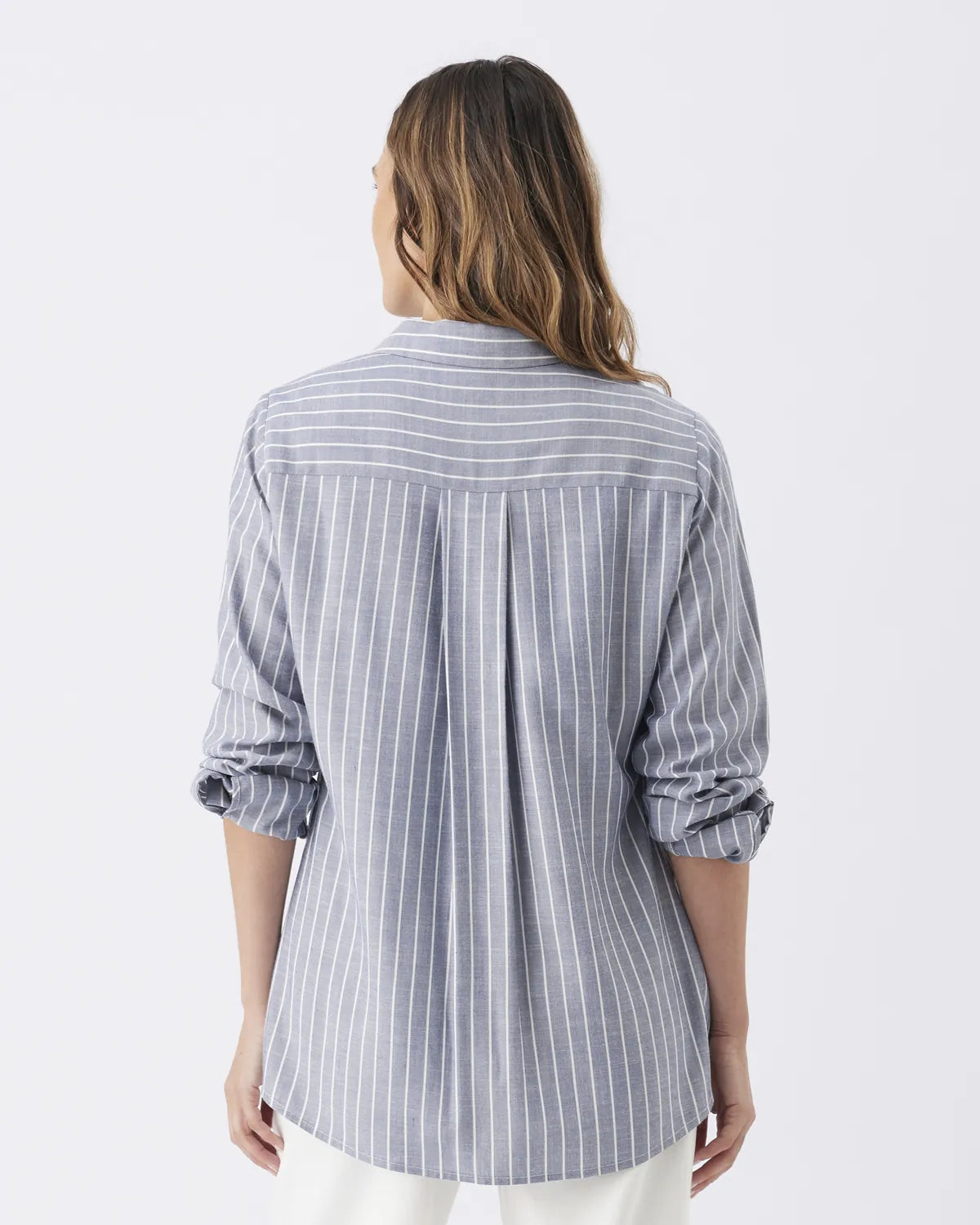Millie Button Up Shirt Denim / White