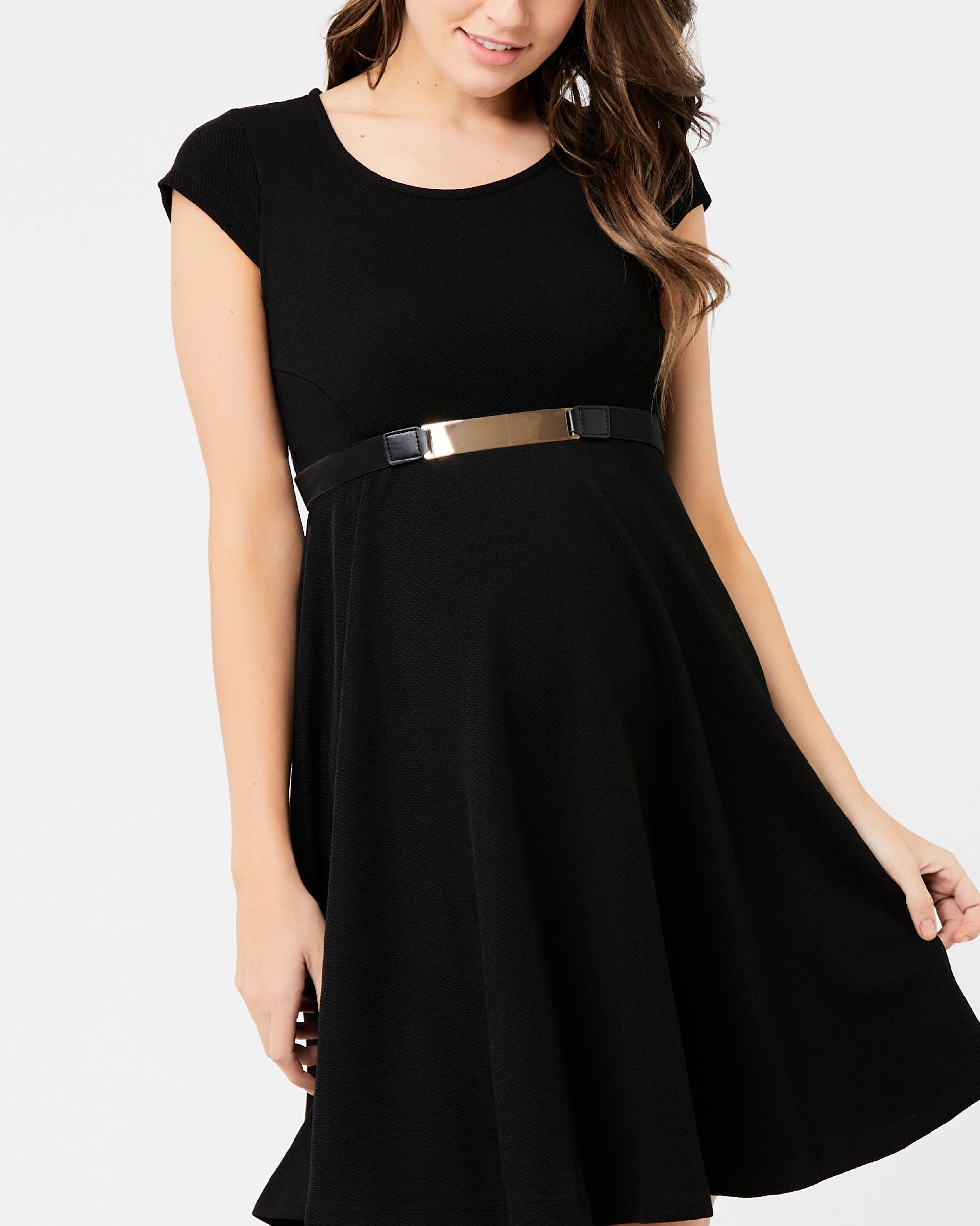 Plate Detail Belt Black