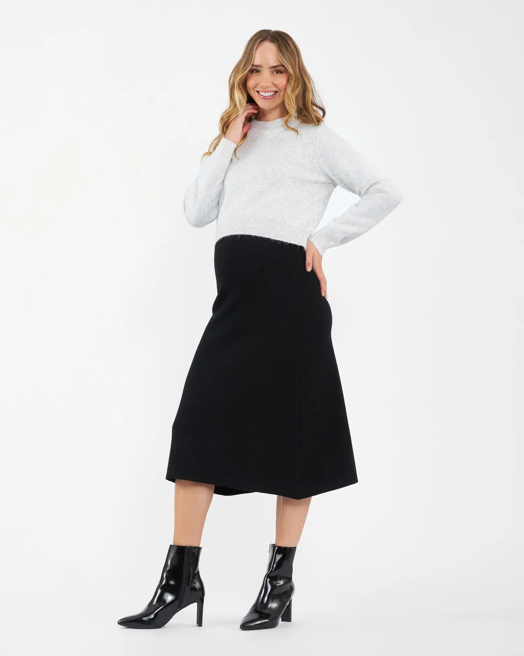 A-Line Knit Skirt - Black