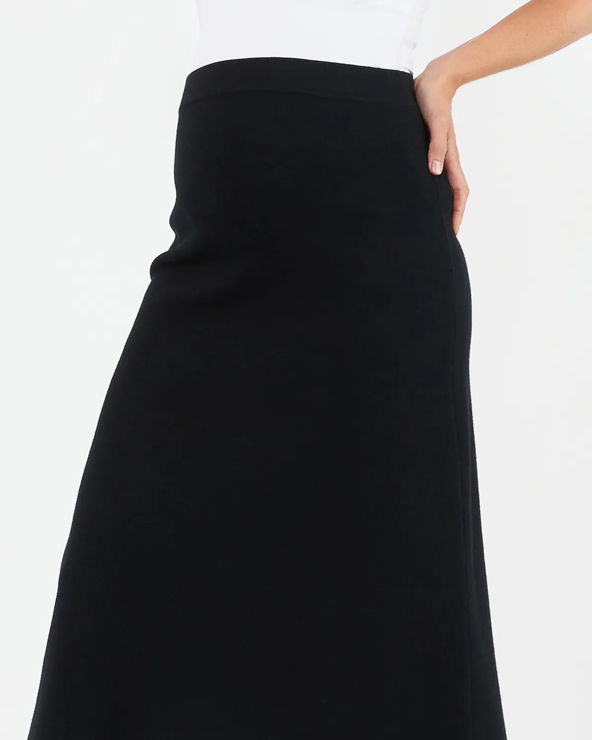 A-Line Knit Skirt Black