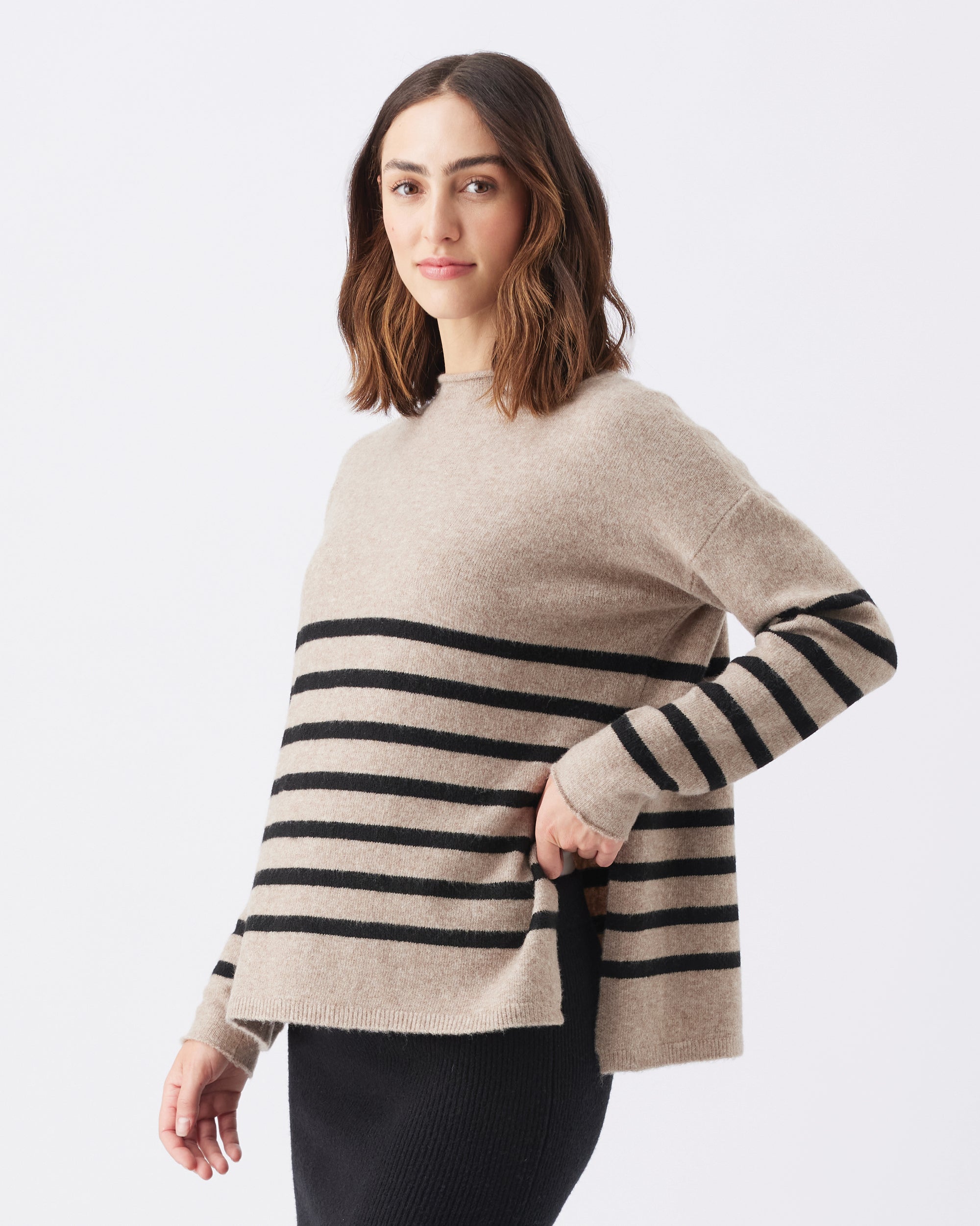 Gerrie Nursing Knit  Mocha / Black