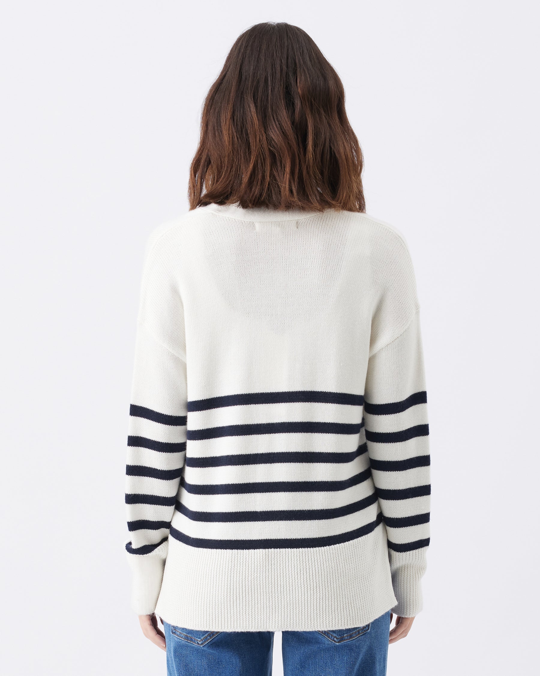 Hanna Nursing Knit  White / Navy