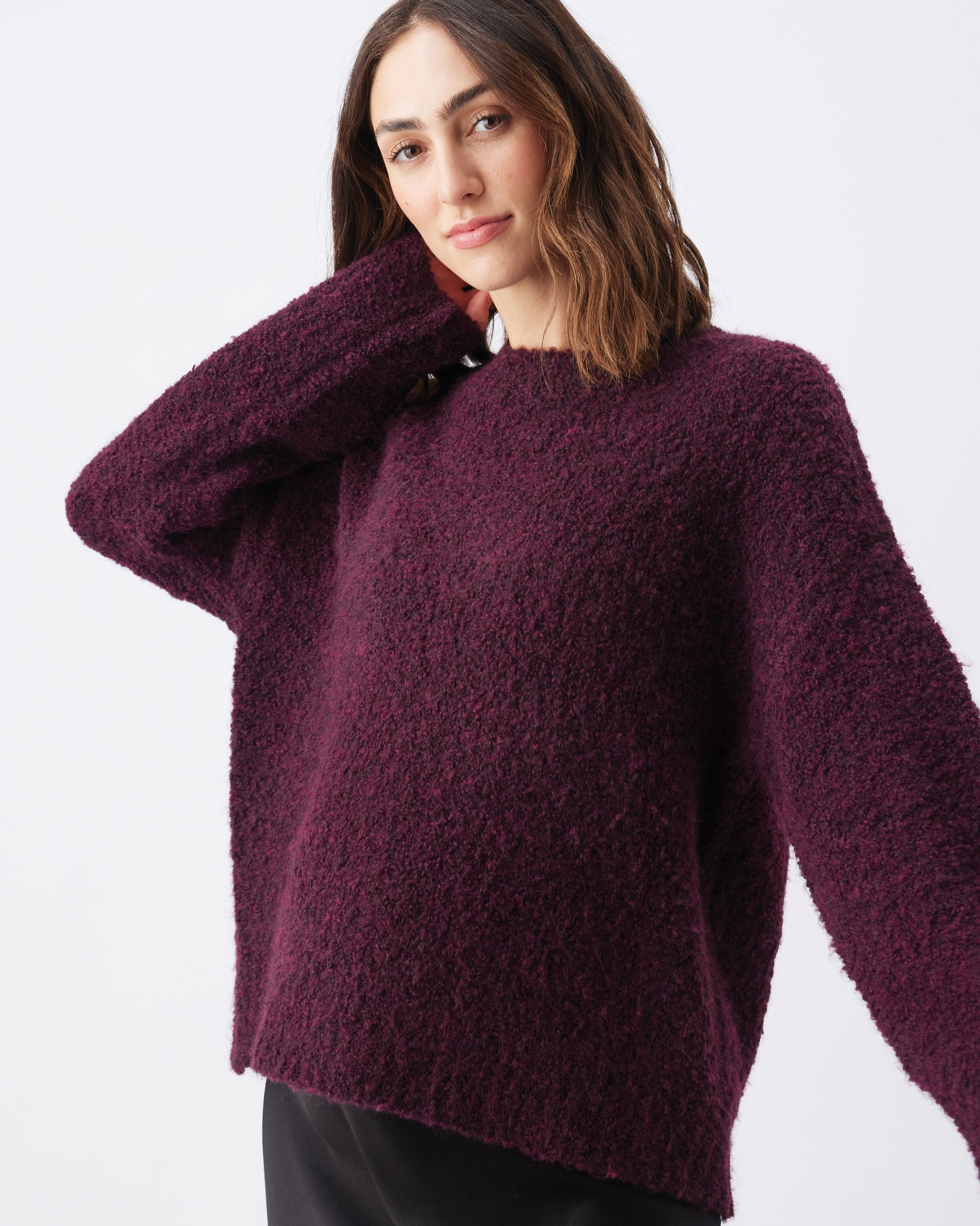 Theo Cosy Knit  Burgundy