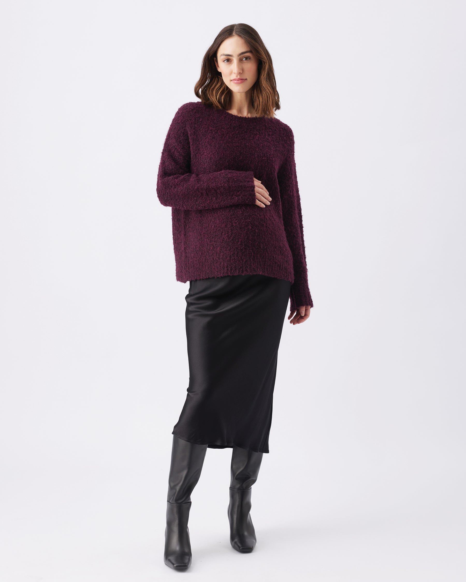 Theo Cosy Knit  Burgundy