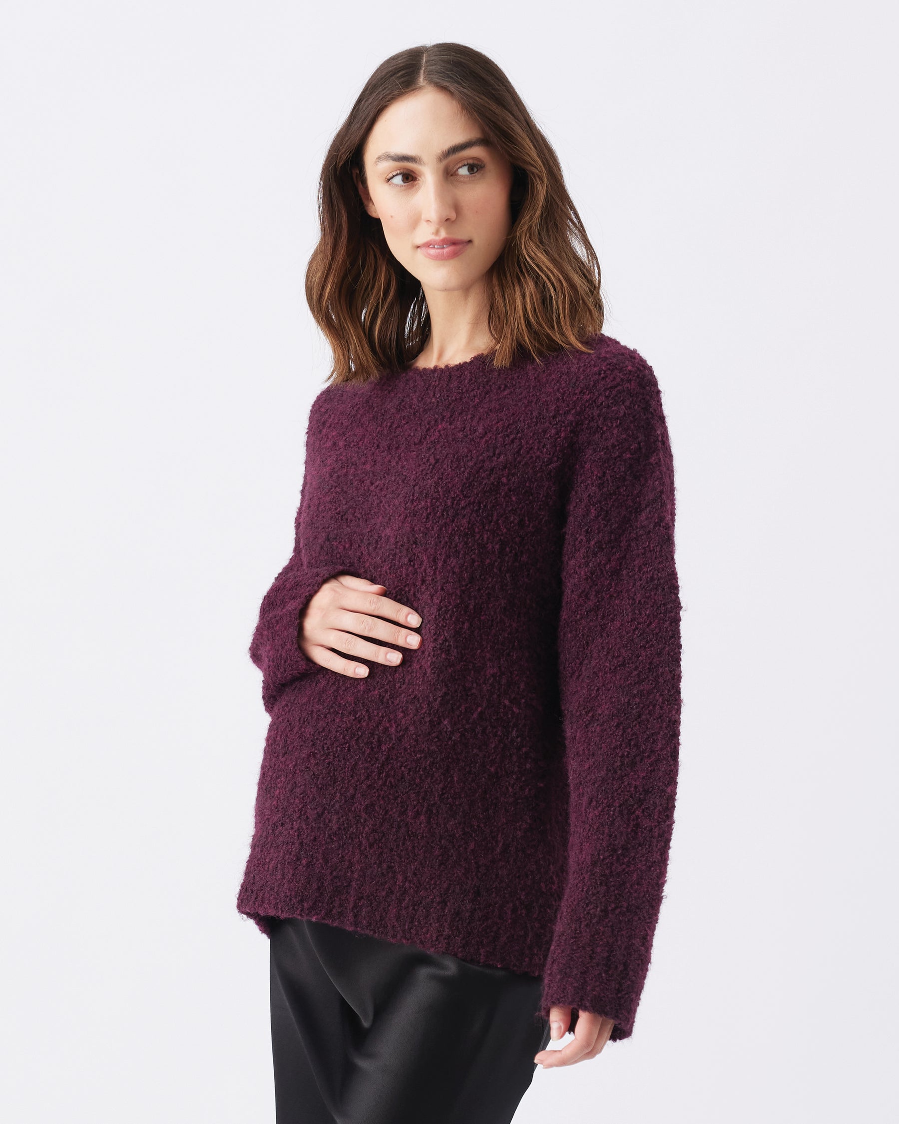 Theo Cosy Knit  Burgundy