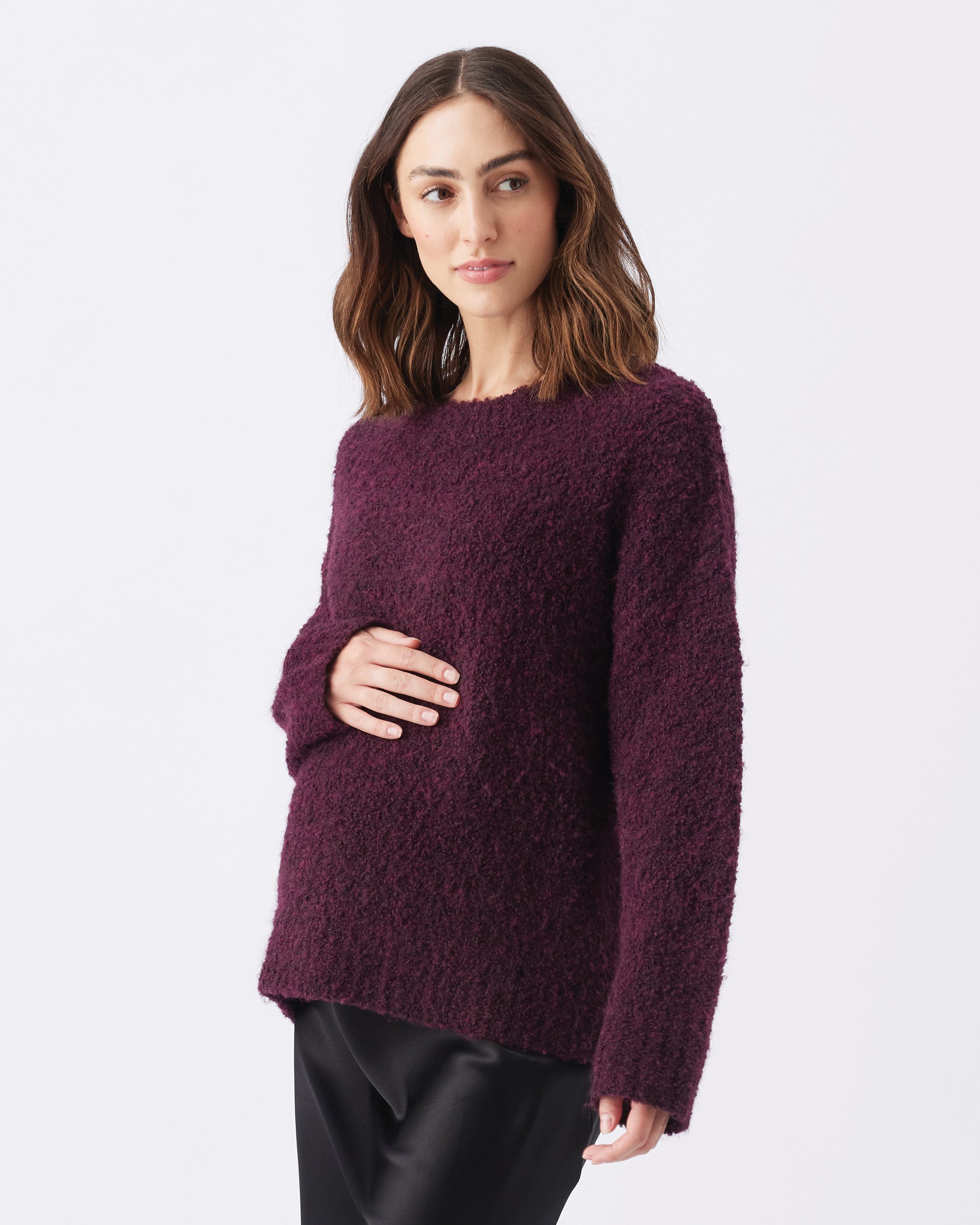 Theo Cosy Knit  Burgundy