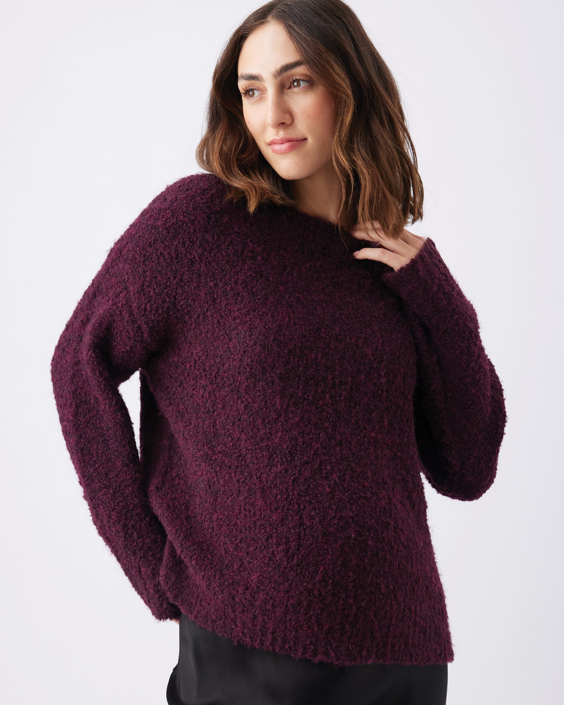 Theo Cosy Knit  Burgundy